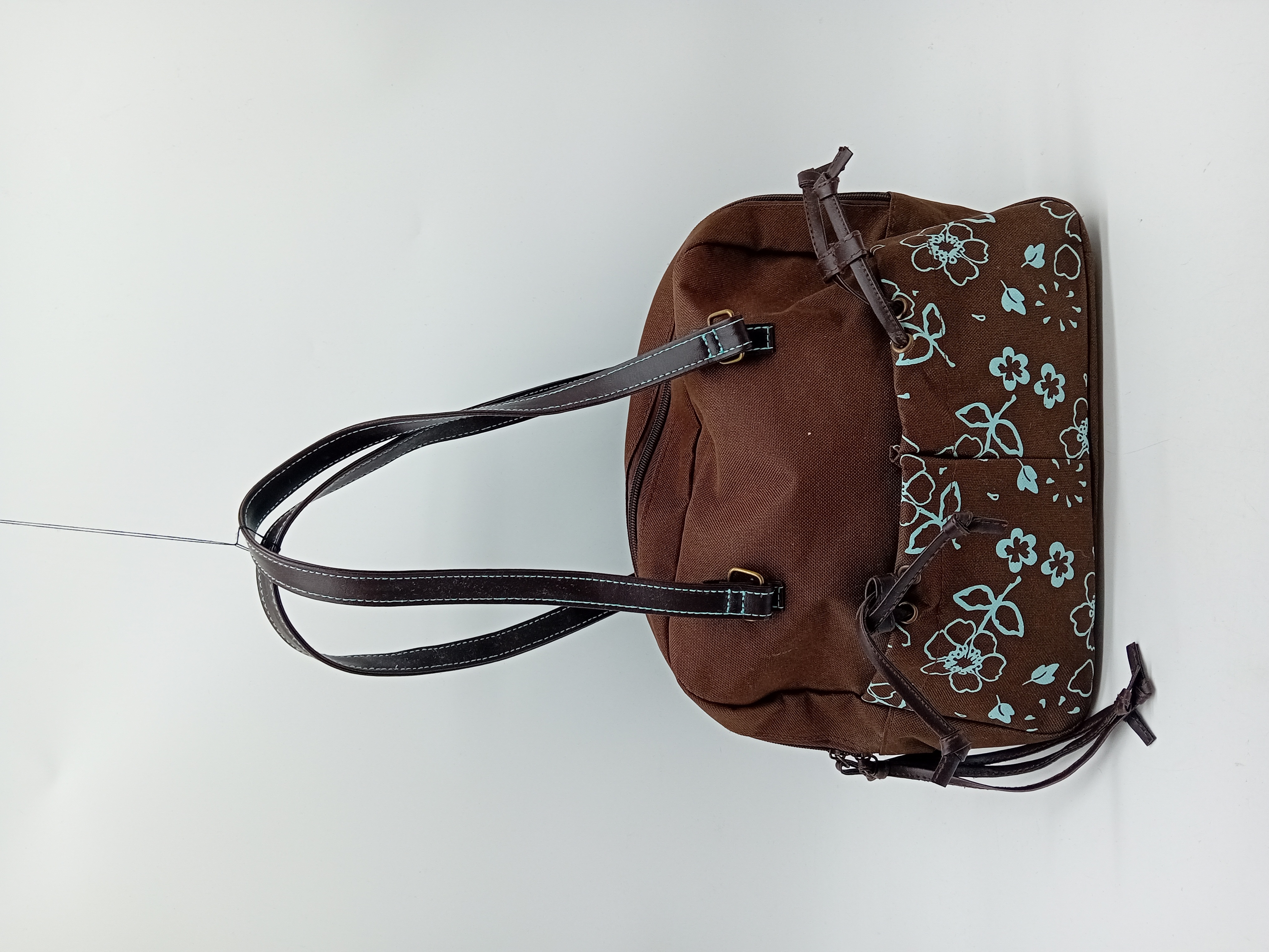 Sac À Main 3suisses Marron Motifs Fleurs