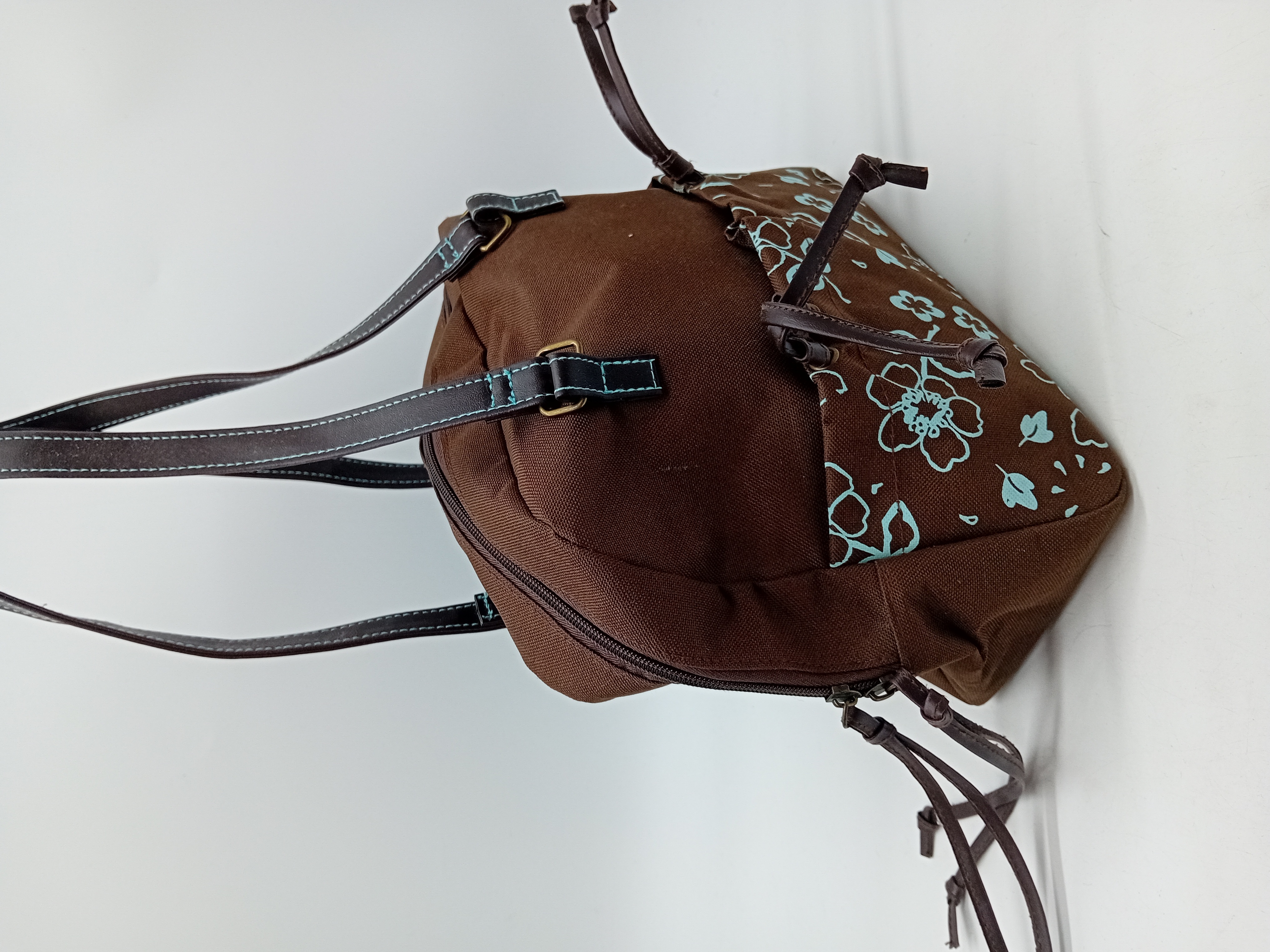Sac À Main 3suisses Marron Motifs Fleurs