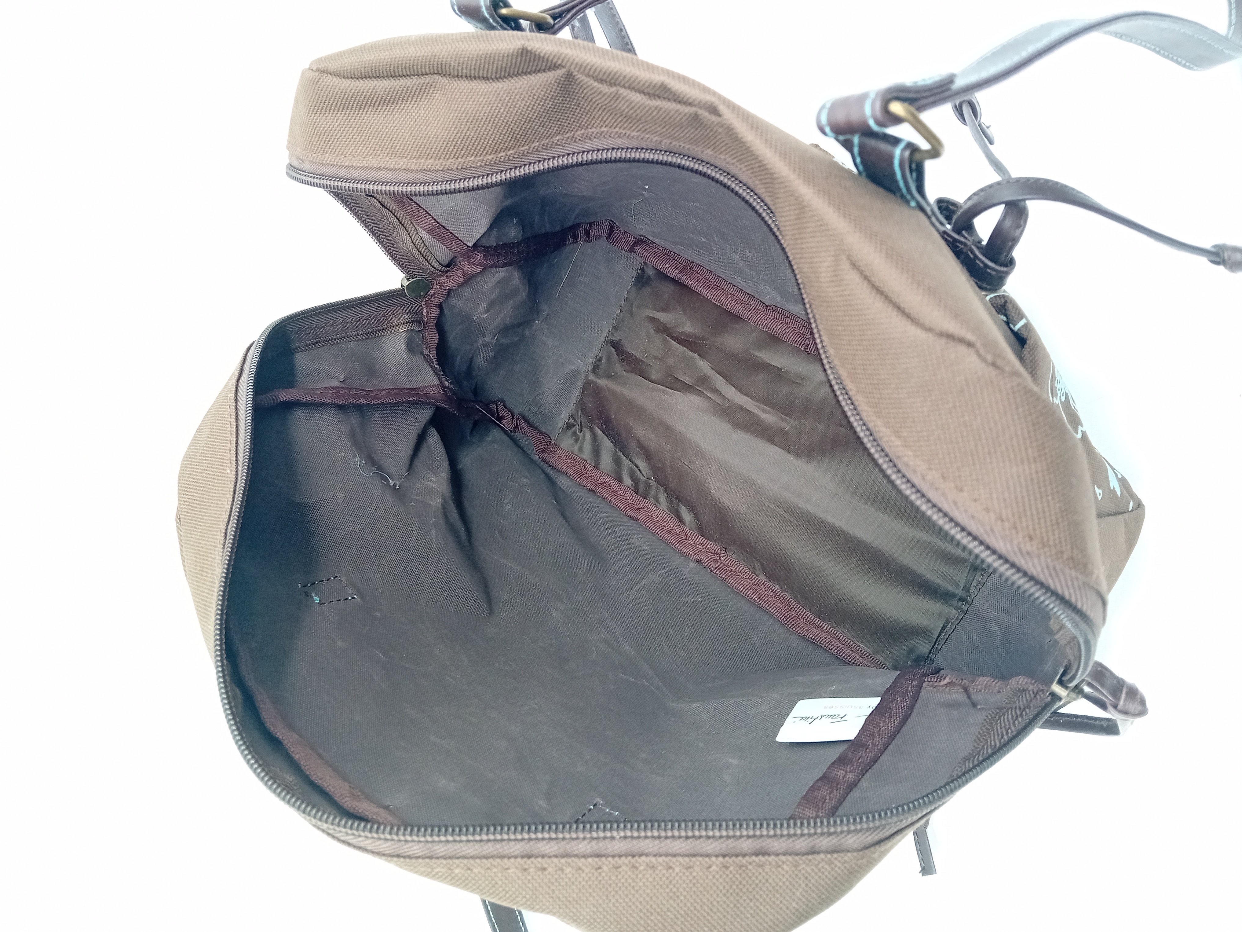 Sac À Main 3suisses Marron Motifs Fleurs