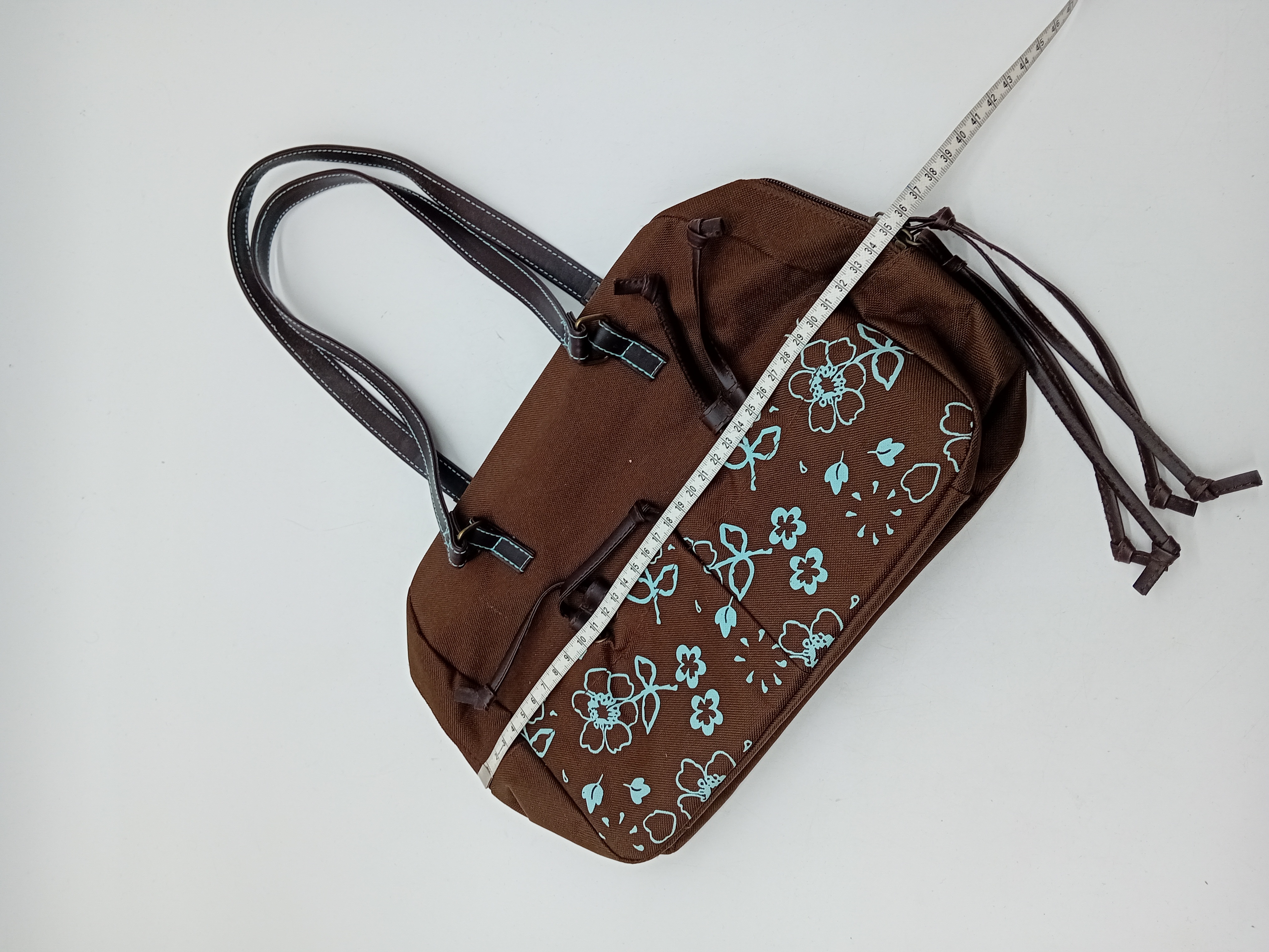 Sac À Main 3suisses Marron Motifs Fleurs