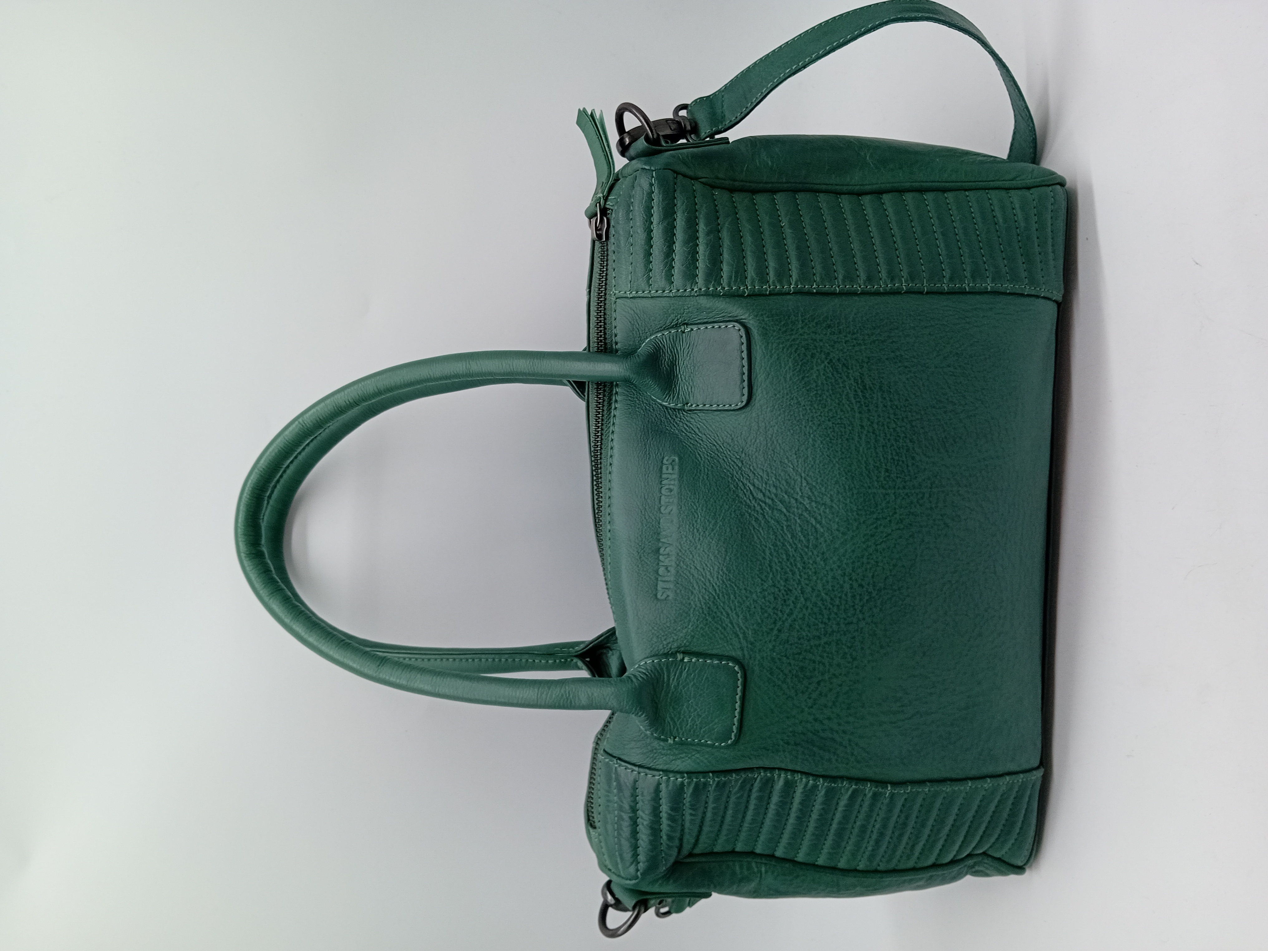 Sac A Main En Cuir Vert Sticks And Stones