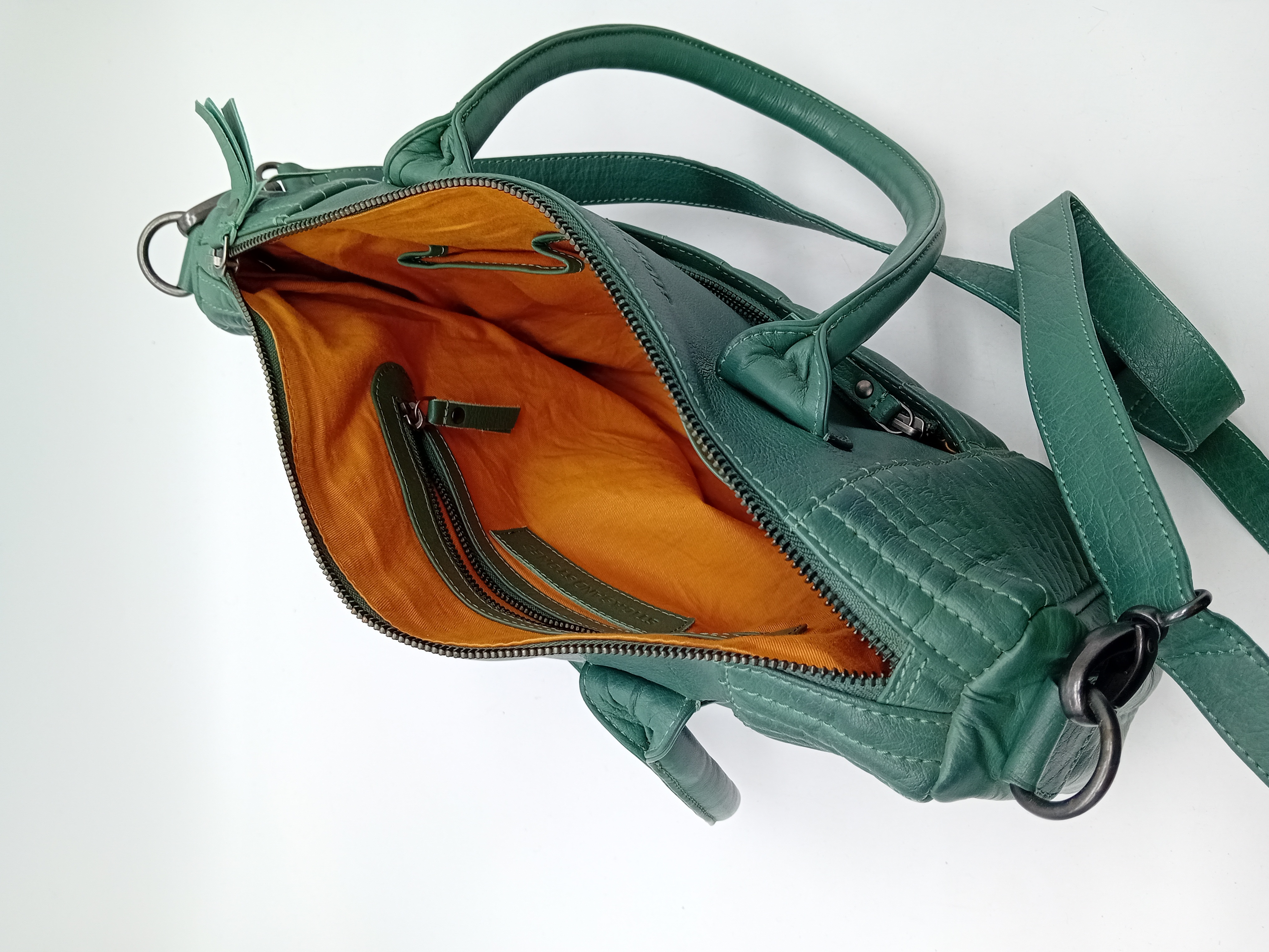 Sac A Main En Cuir Vert Sticks And Stones