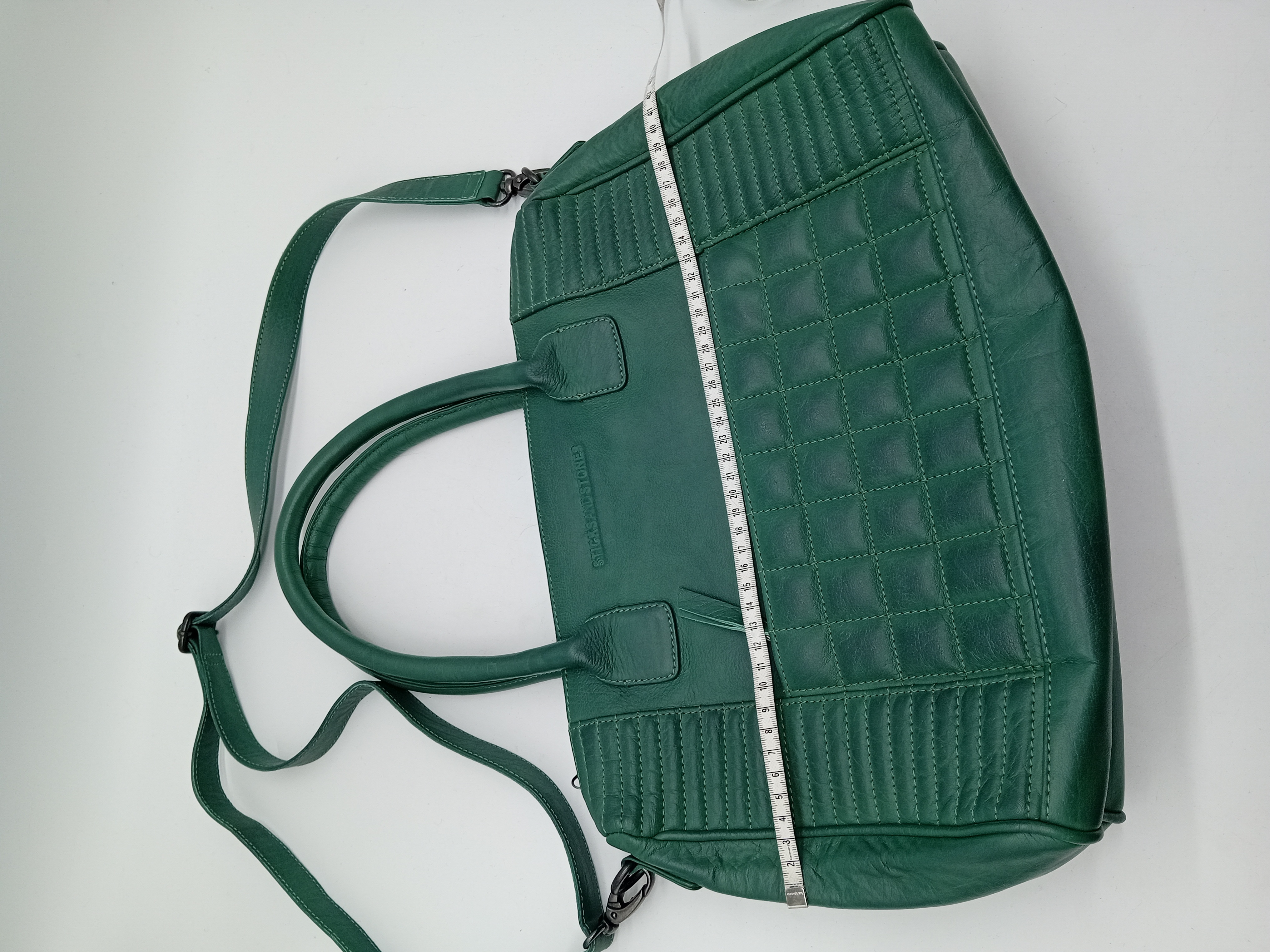 Sac A Main En Cuir Vert Sticks And Stones
