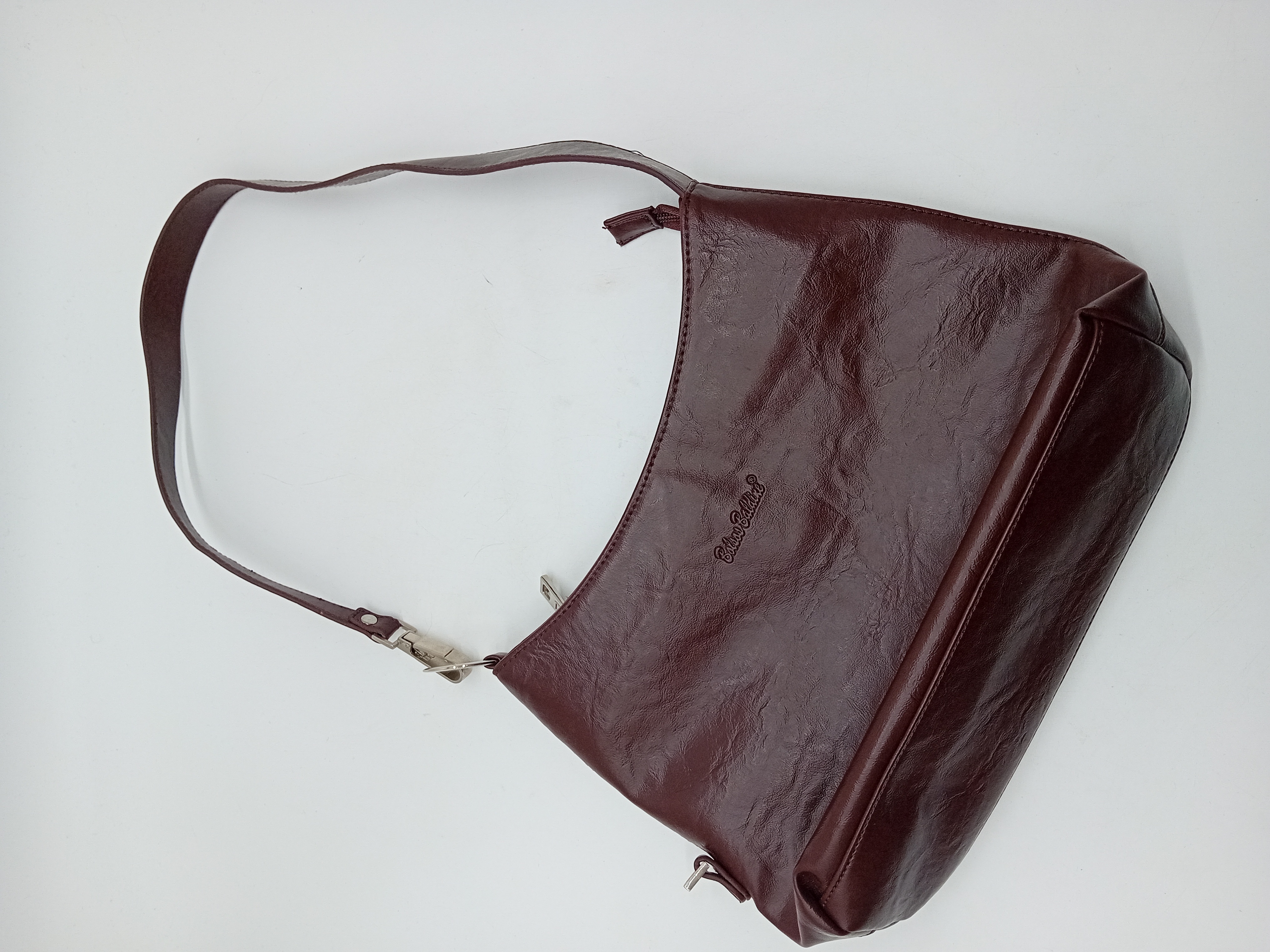 Sac À Main Vintage Bordeaux En Cuir Balini Baldini
