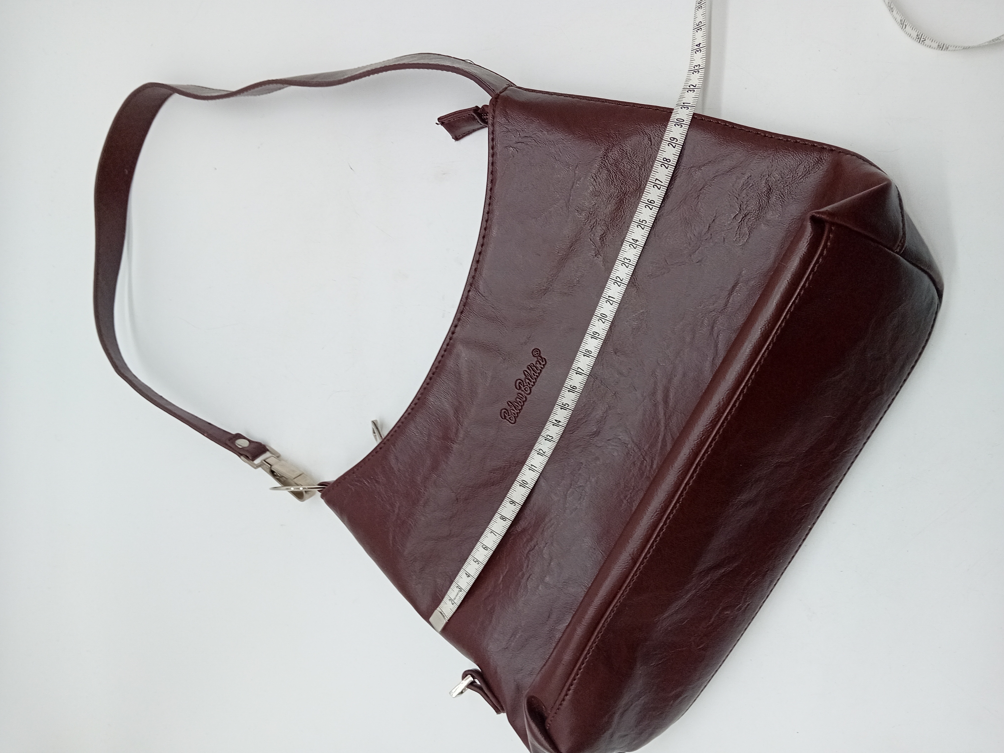 Sac À Main Vintage Bordeaux En Cuir Balini Baldini