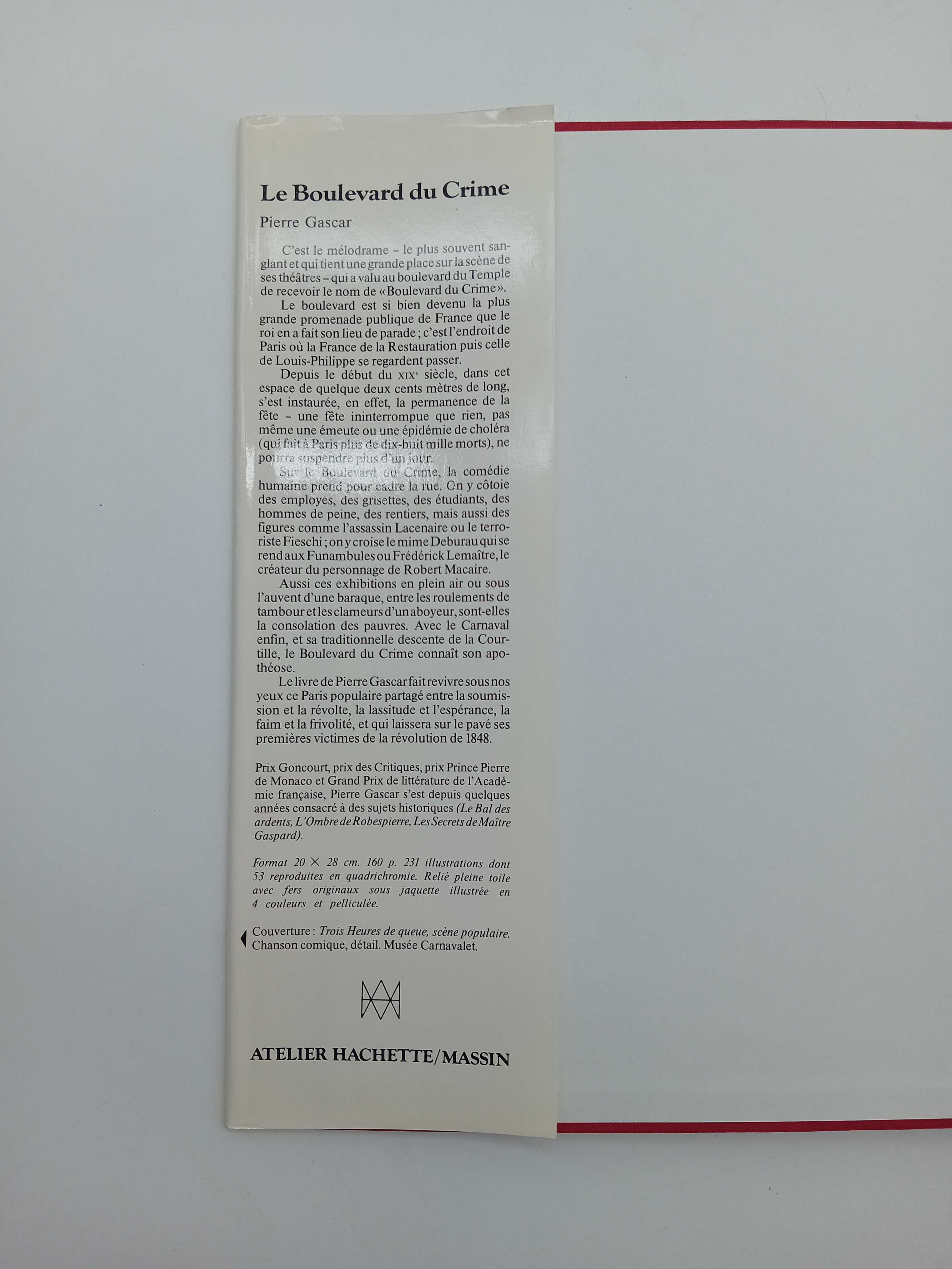 Livre Le Boulevard Du Crime Pierre Gascar (BL934)