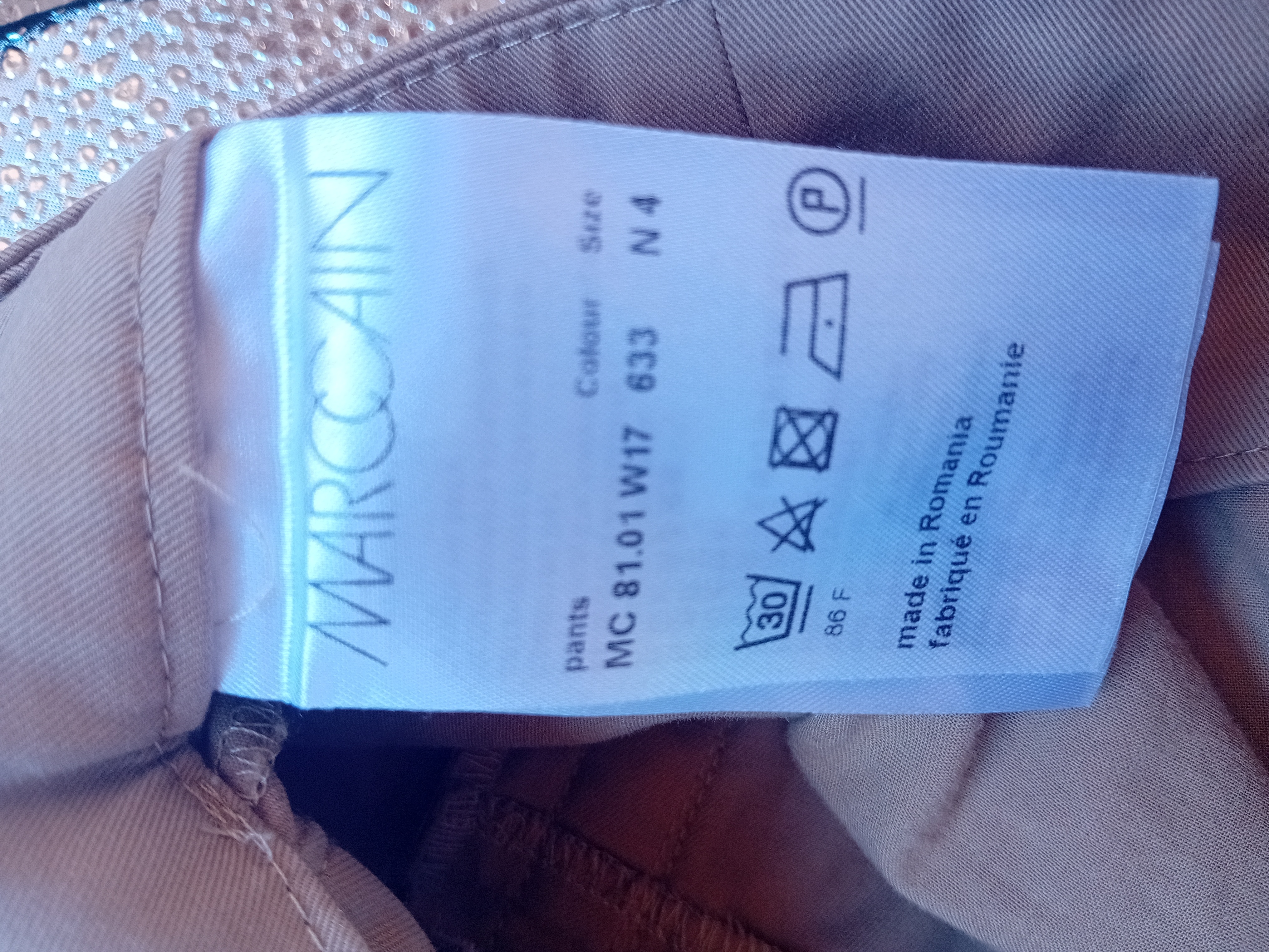 Pantalon Chino Beige Bandes Carreaux Marc Cain