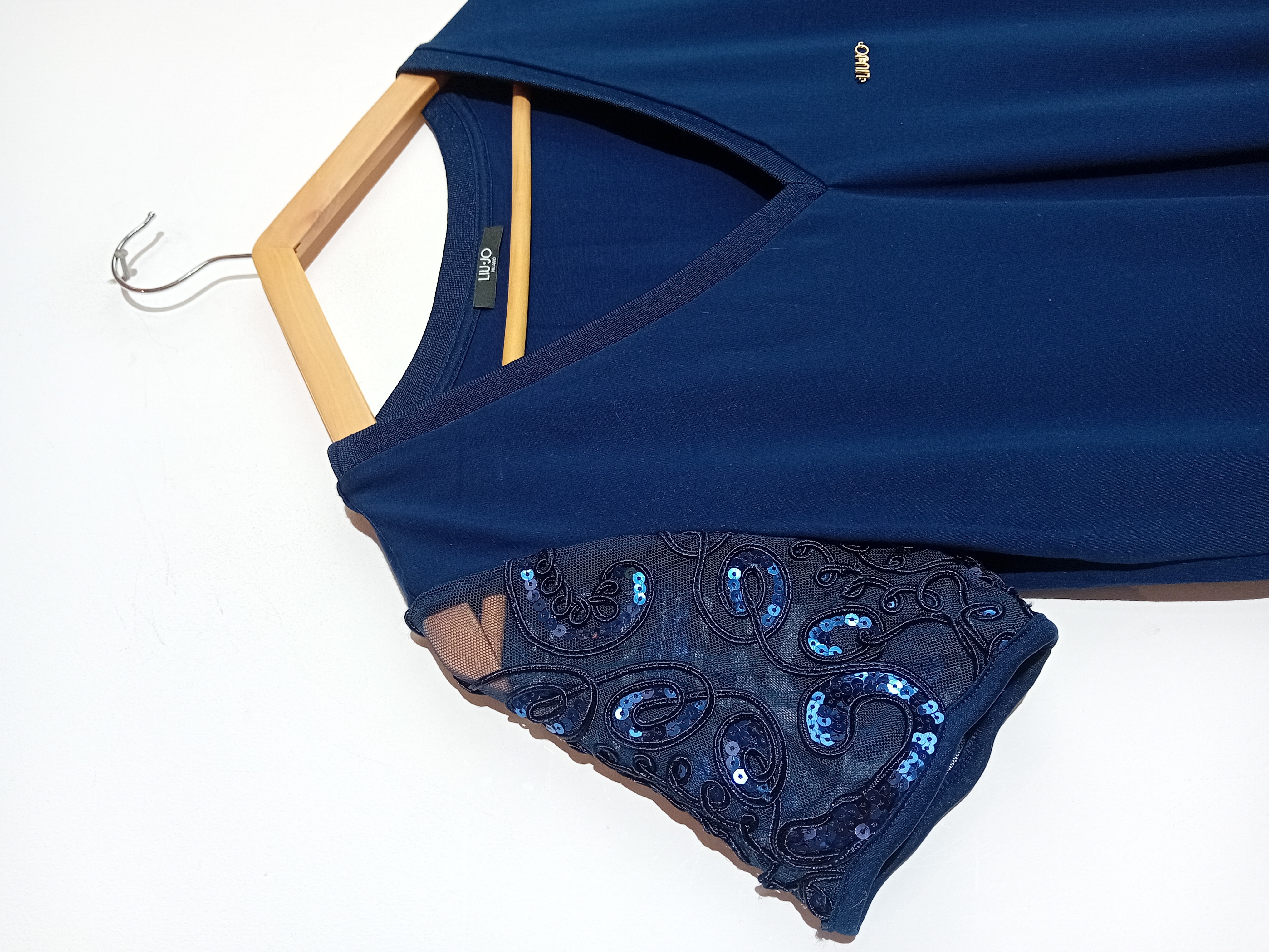 Robe courte bleue marine à paillettes Liu Jo