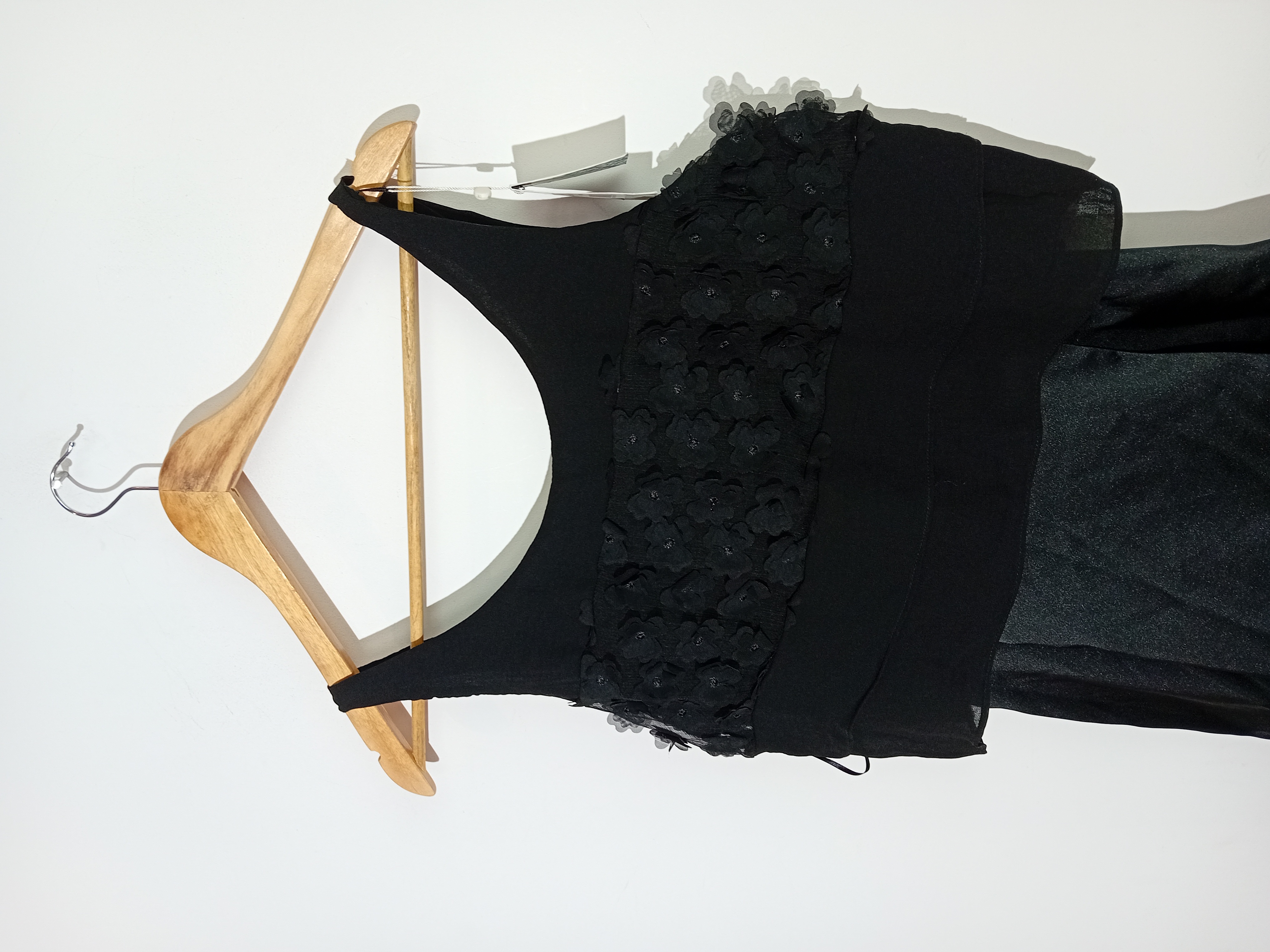 Robe Noire Chic Fleurs M