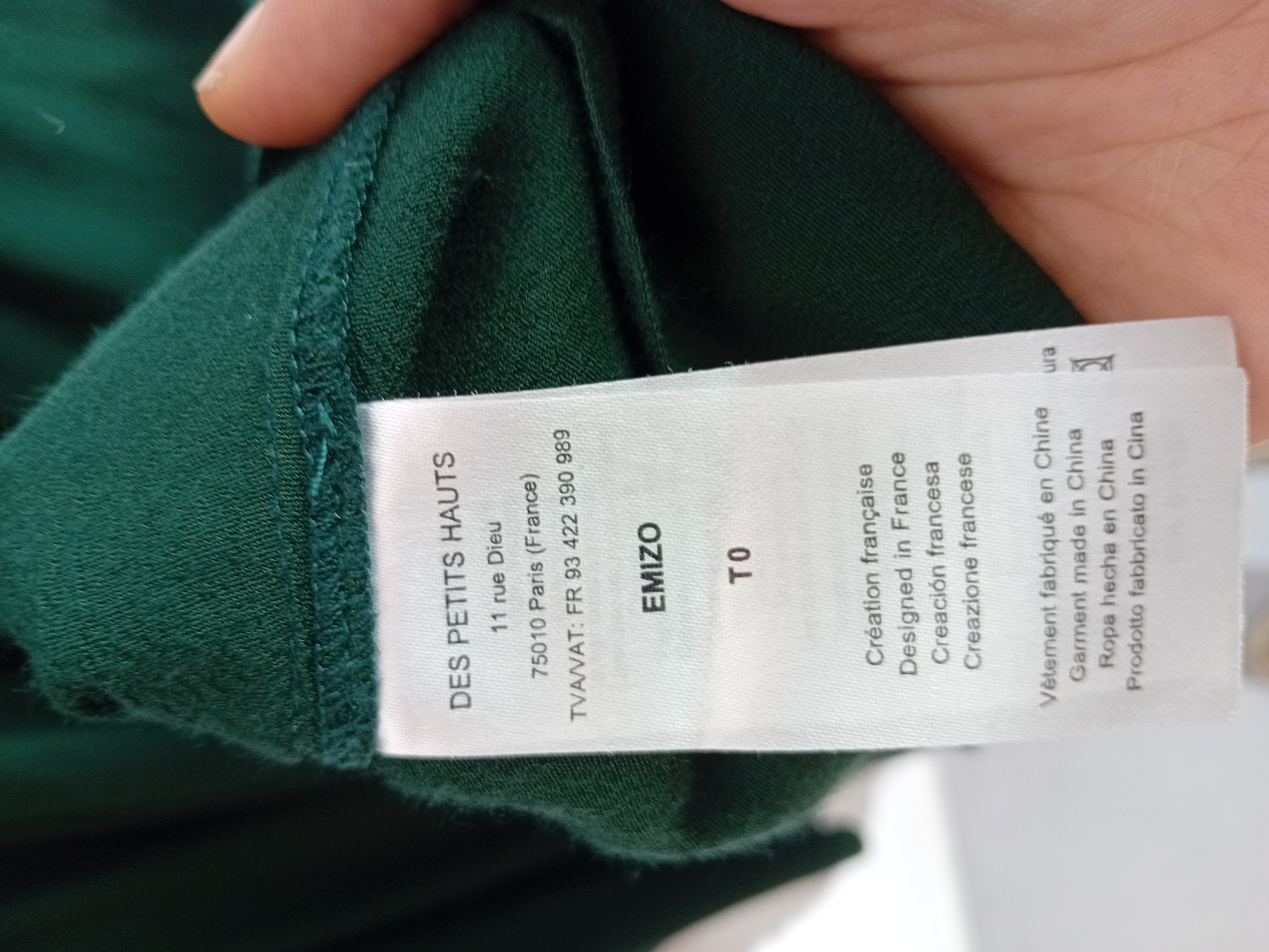 Robe Courte Vert Sapin Des Petits Hauts