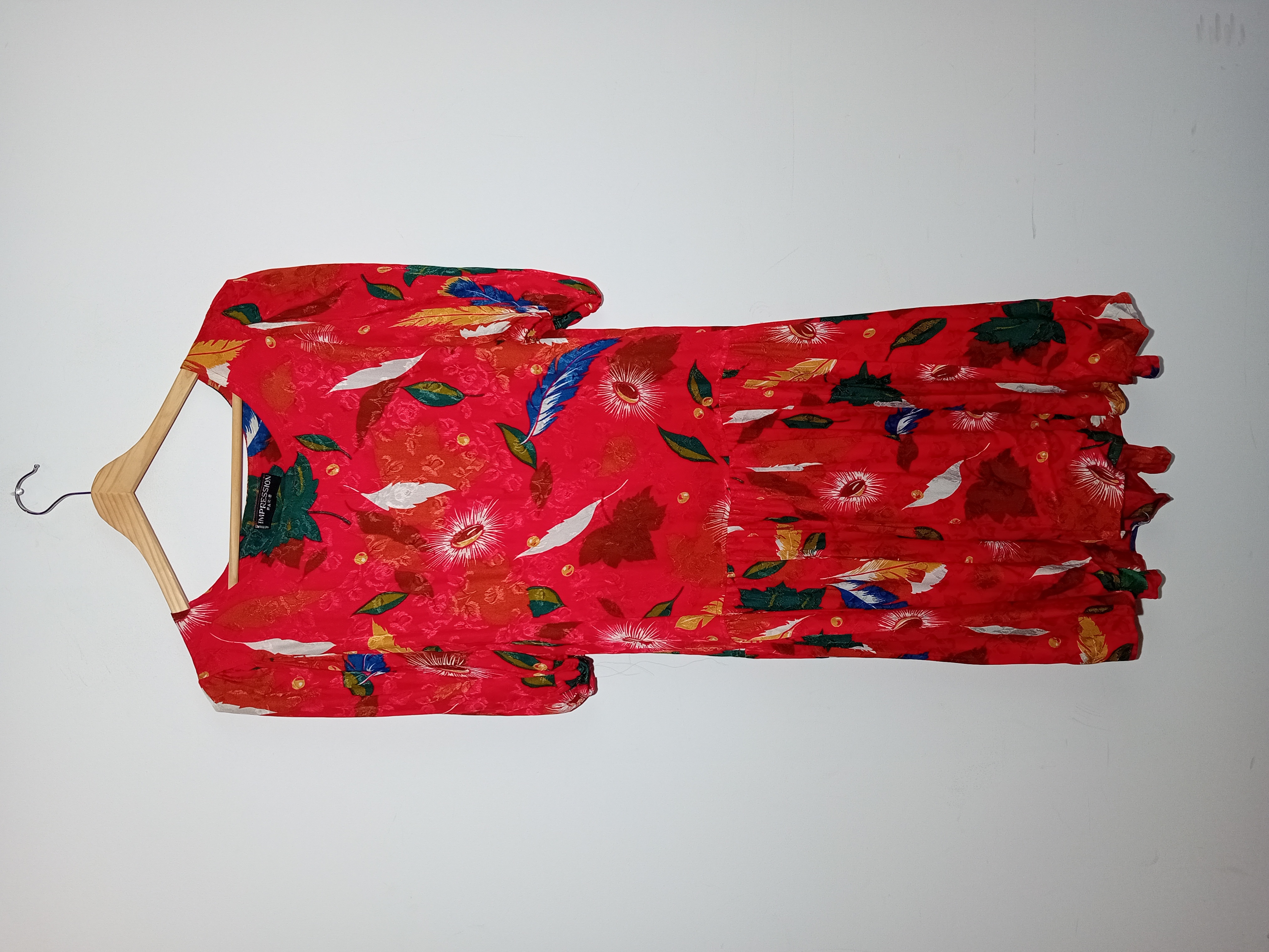 Robe Vintage Rouge Impression Paris