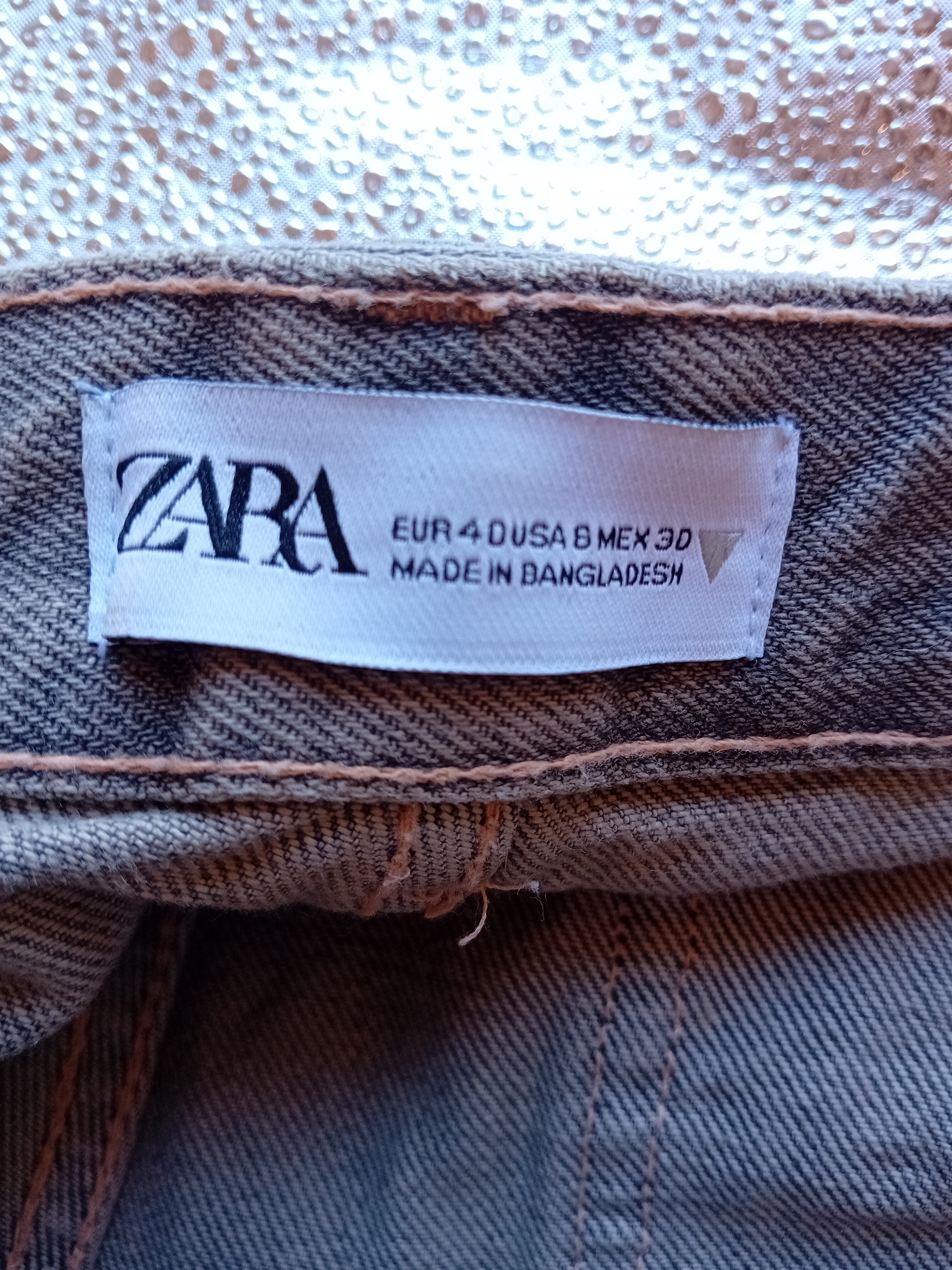 Pantalon Cargo Large Denim Gris Zara