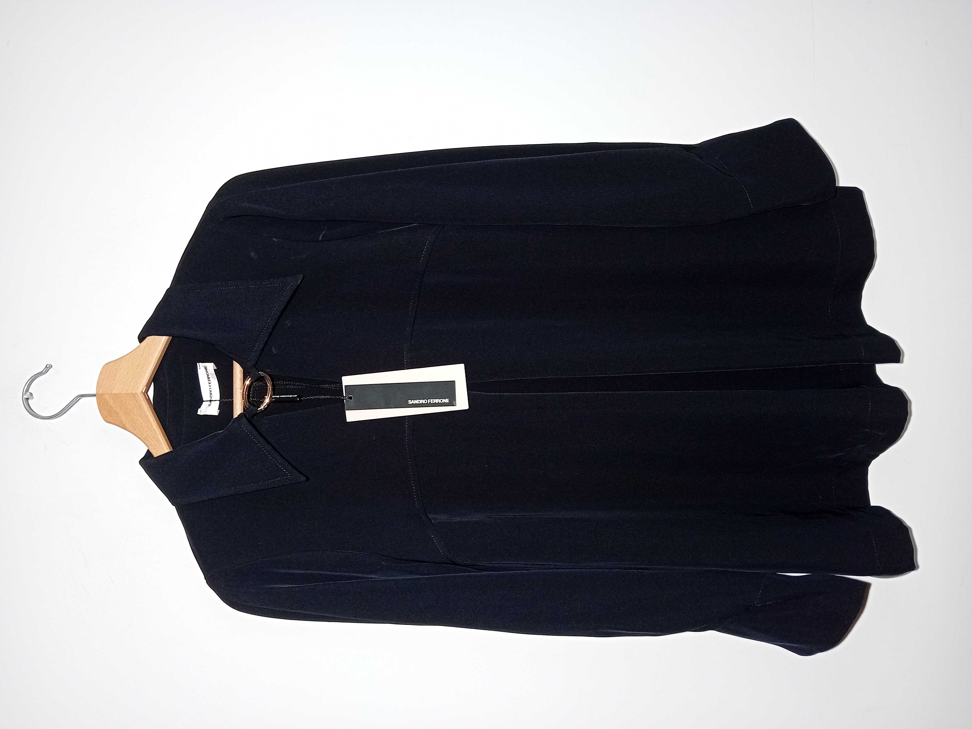 Veste Légère Fluide Noire Sandro Ferrone