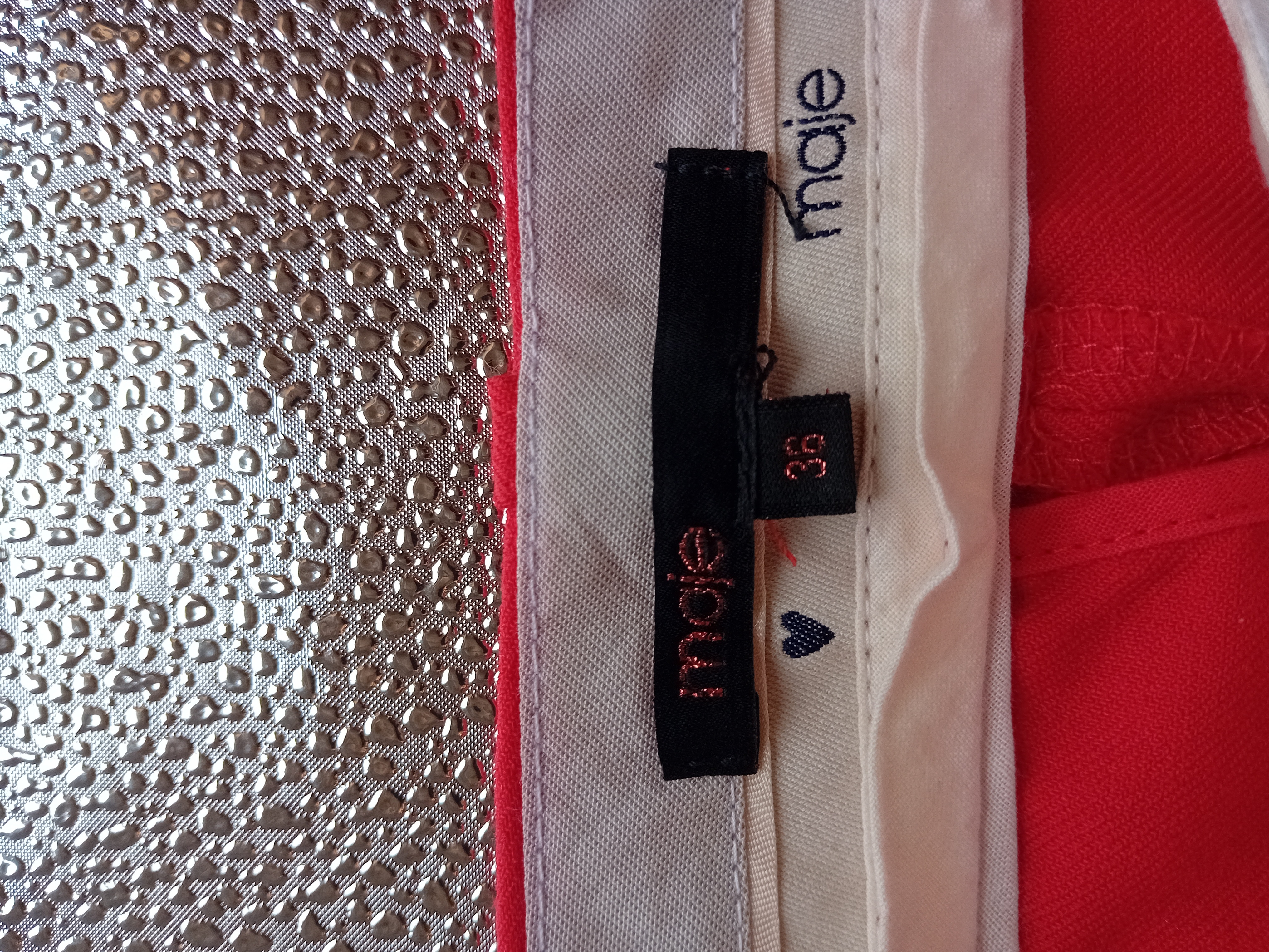 Pantalon Droit Rouge En Laine Maje