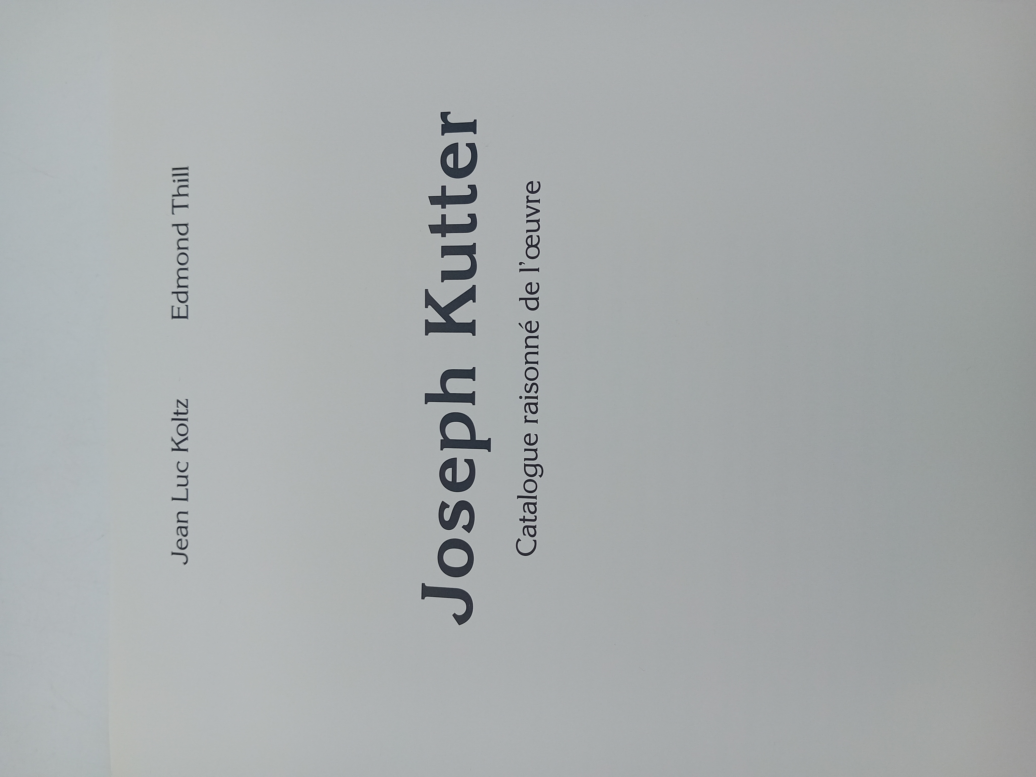Livre Art Joseph Kutter Catalogue Raisonné (BL940)