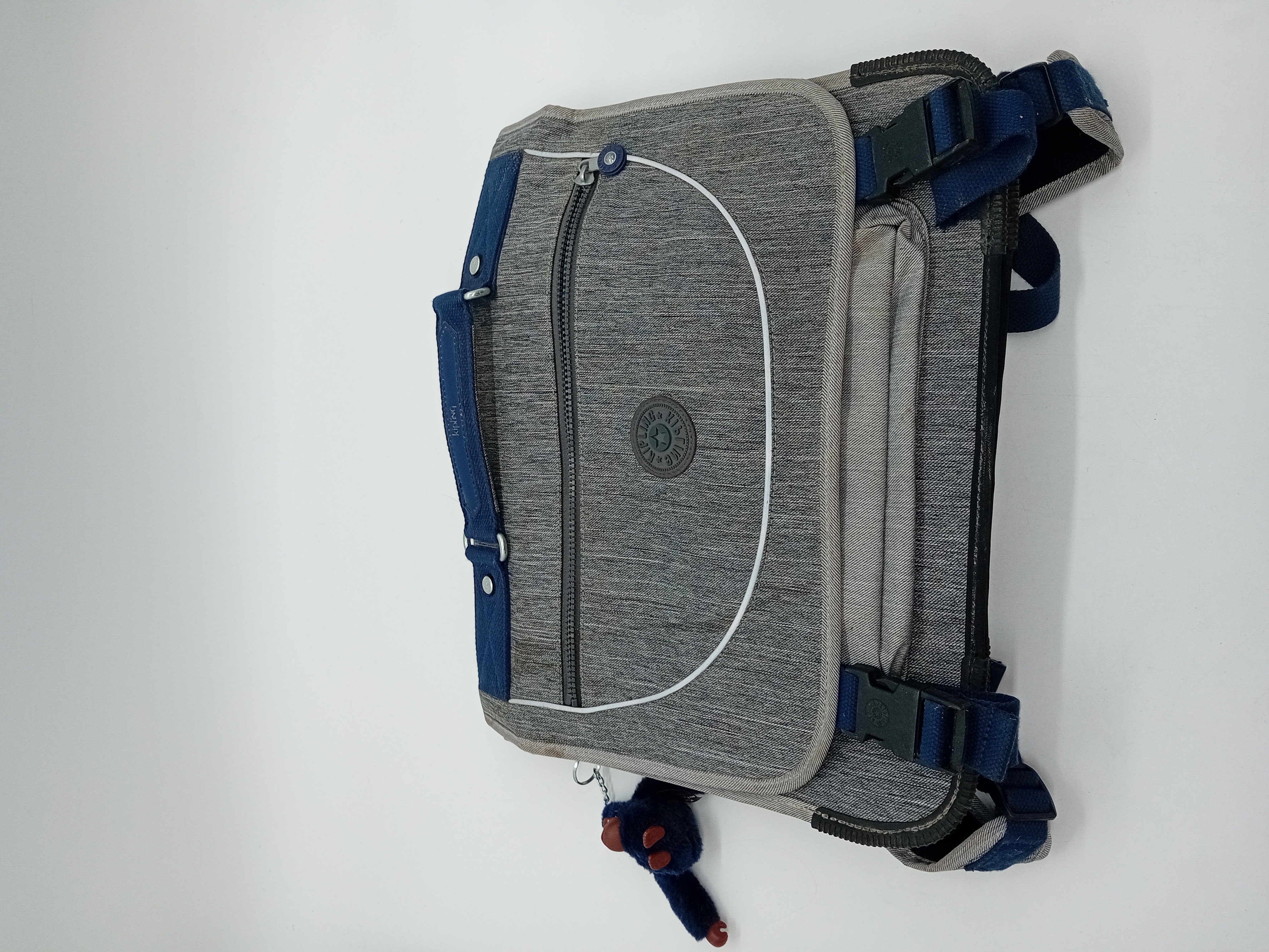 Sac A Dos Cartable Kipling Gris Et Bleu