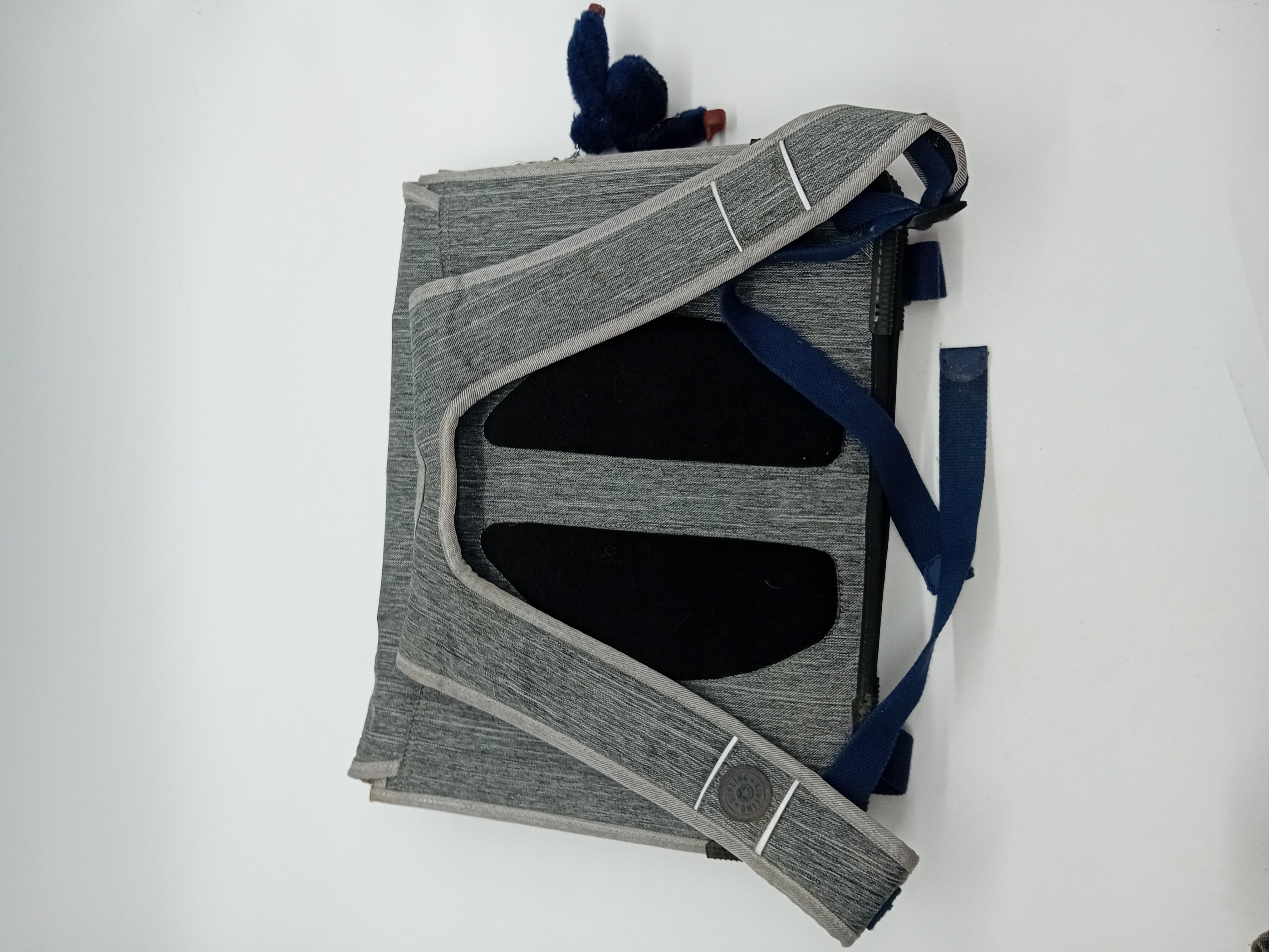 Sac A Dos Cartable Kipling Gris Et Bleu