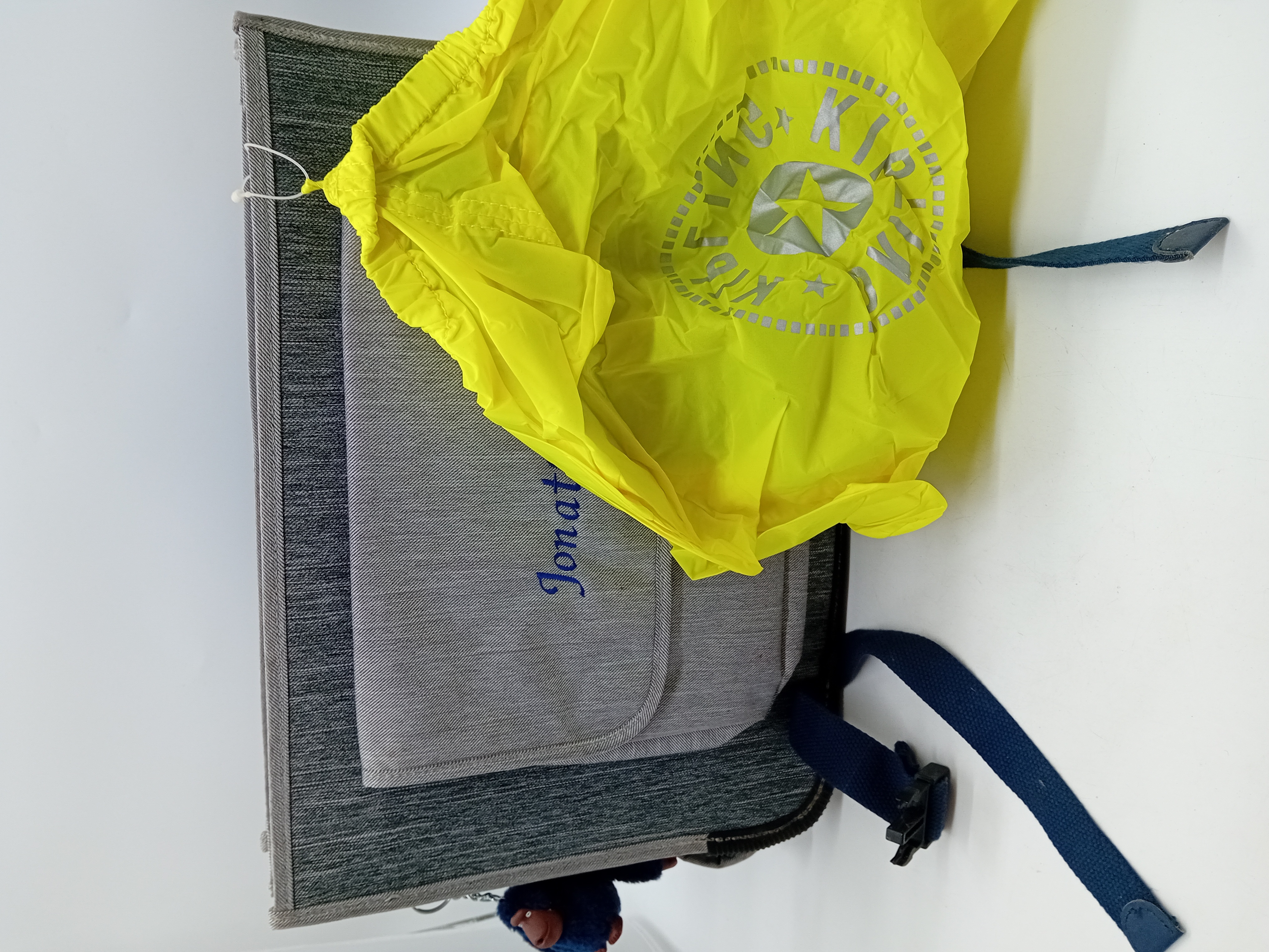 Sac A Dos Cartable Kipling Gris Et Bleu