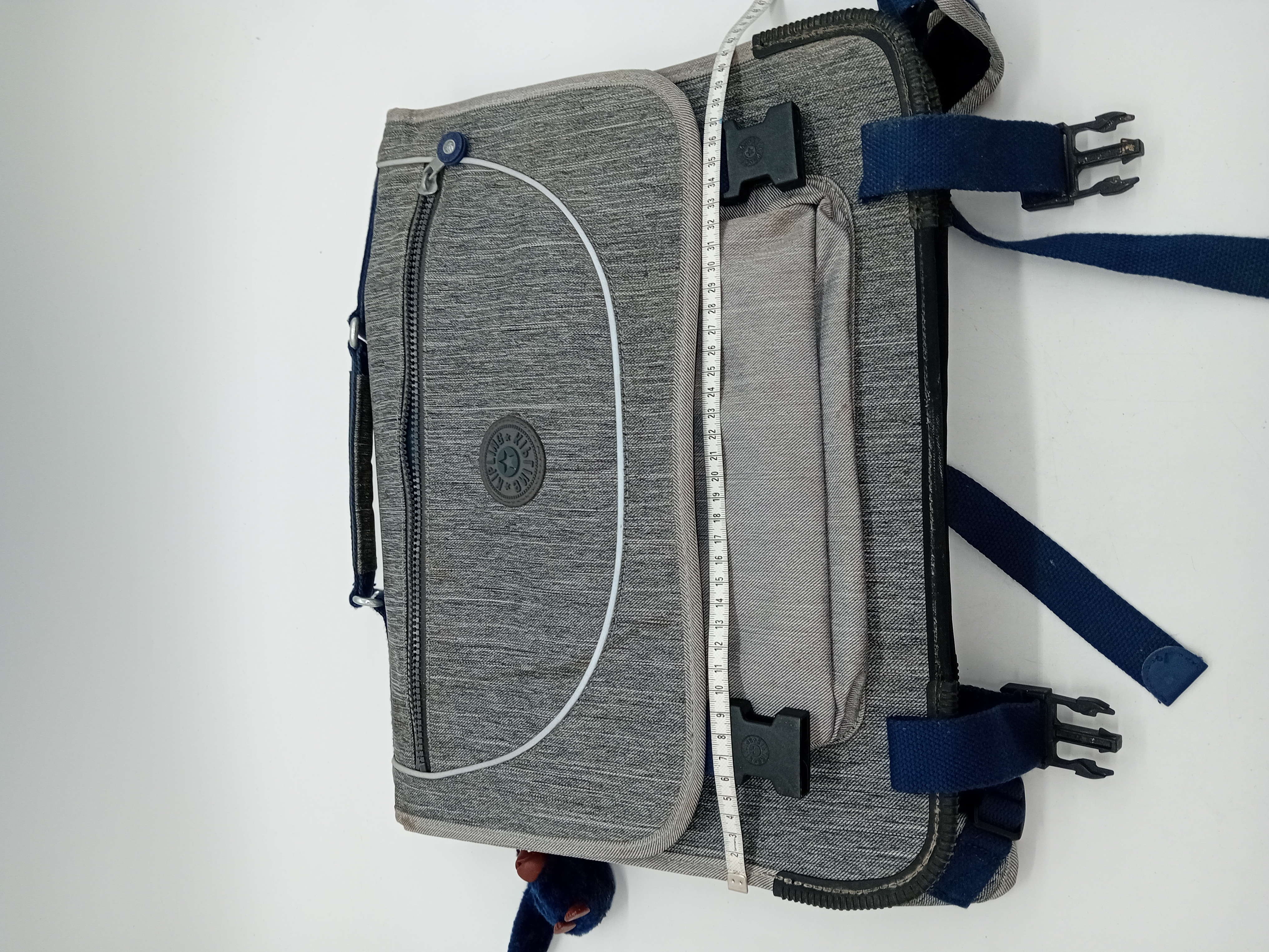 Sac A Dos Cartable Kipling Gris Et Bleu
