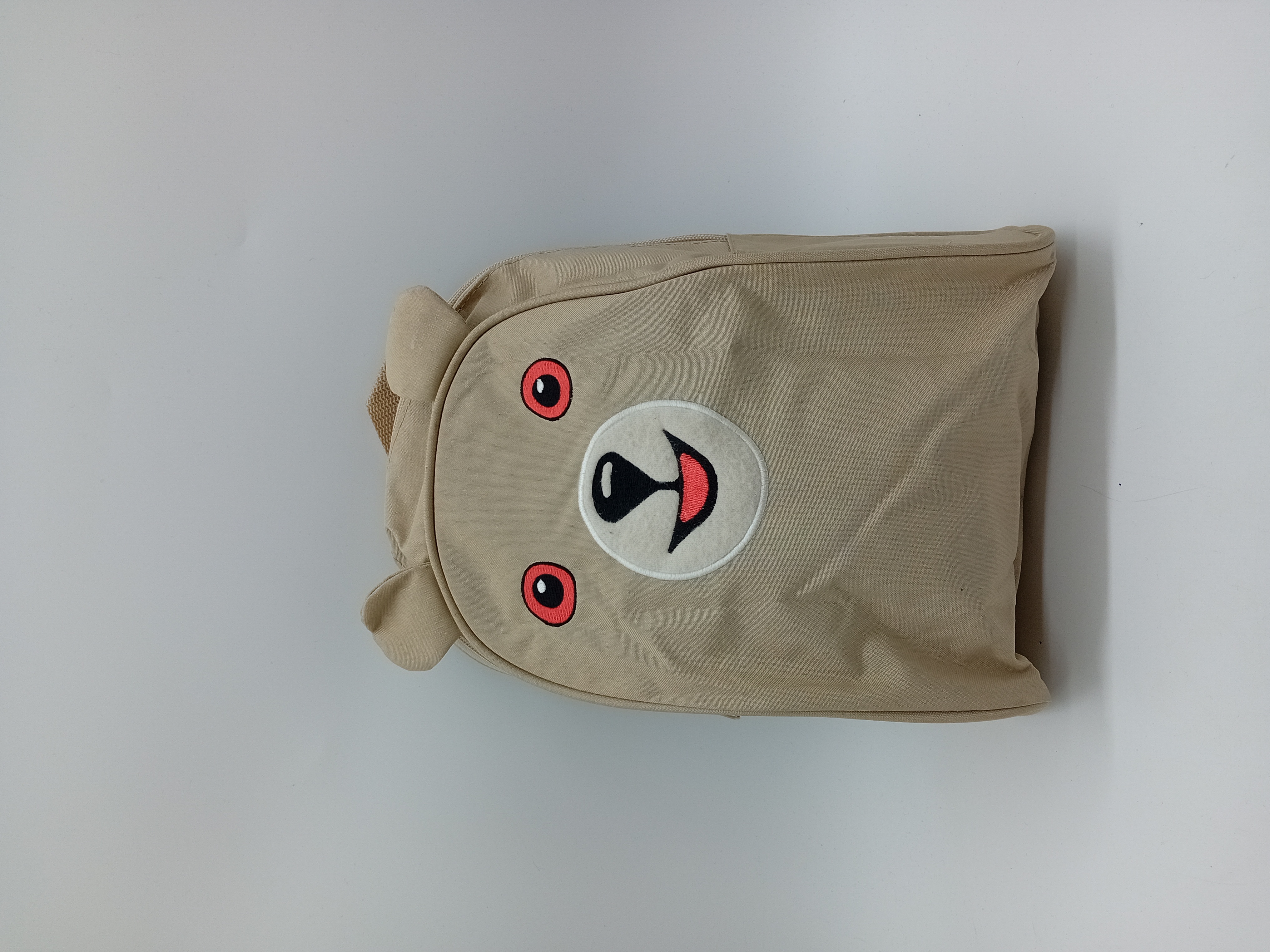 Sac À Dos Ourson Beige Brodé