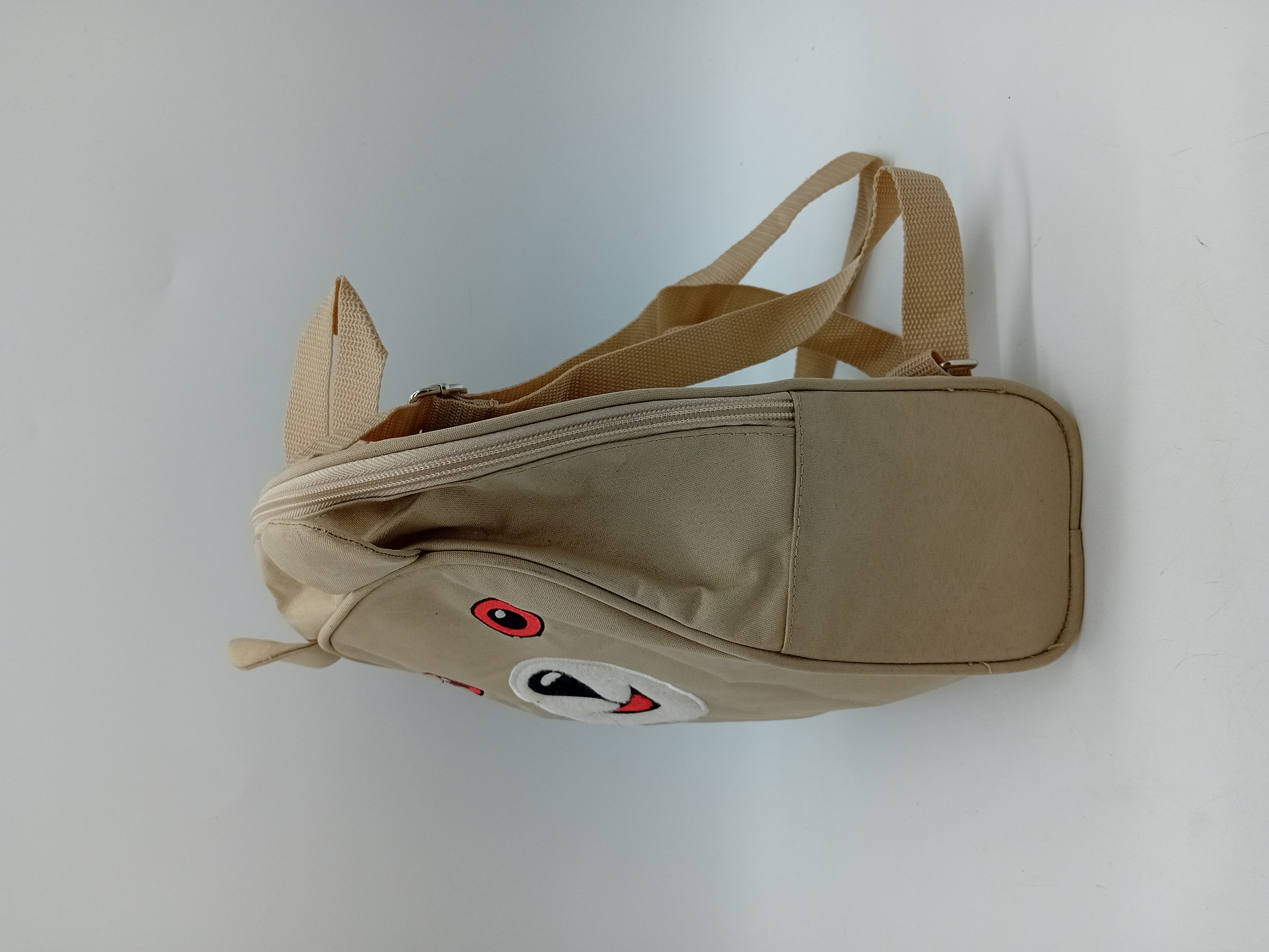 Sac À Dos Ourson Beige Brodé
