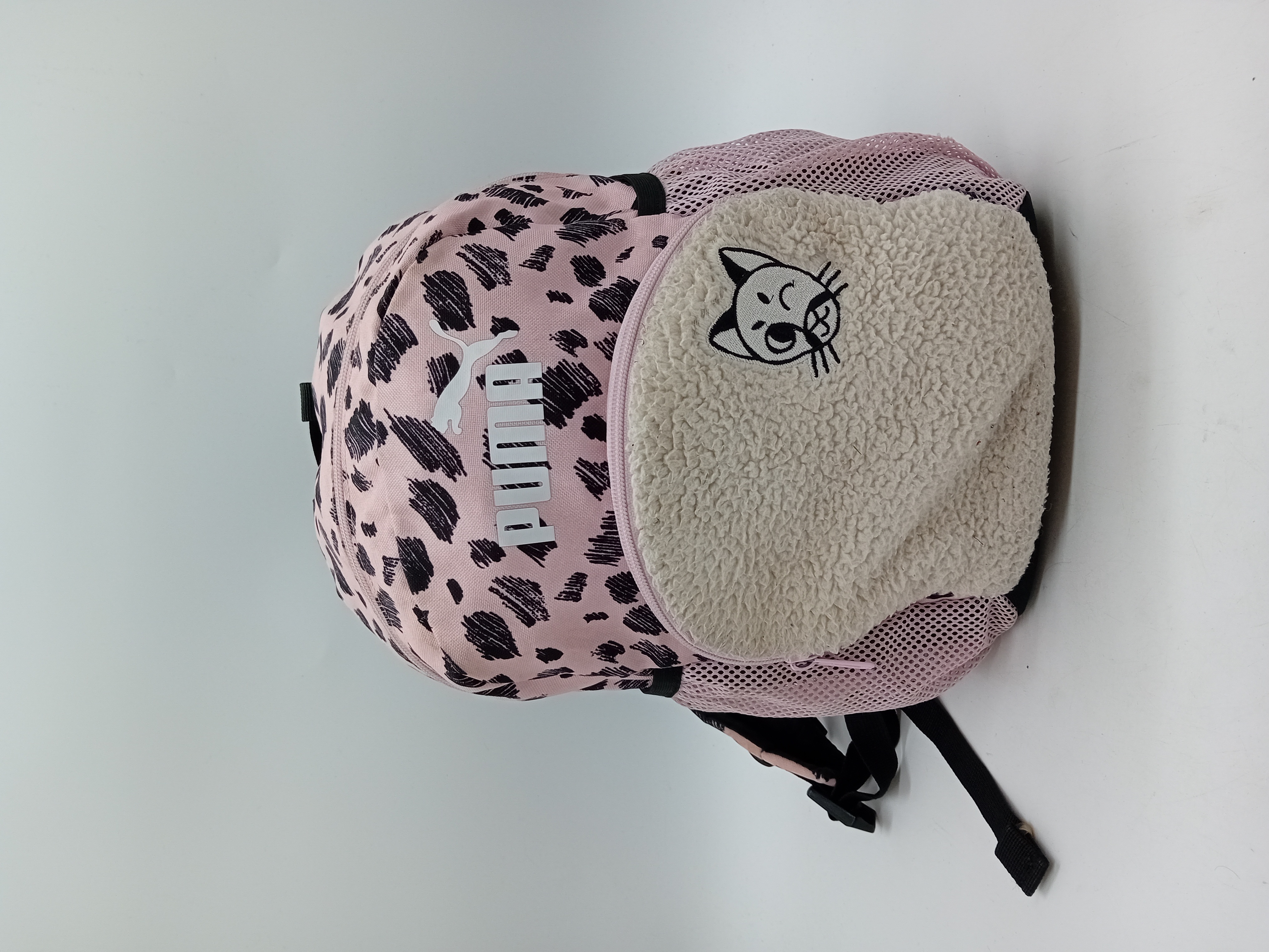 Sac à dos Puma rose motif léopard et chat