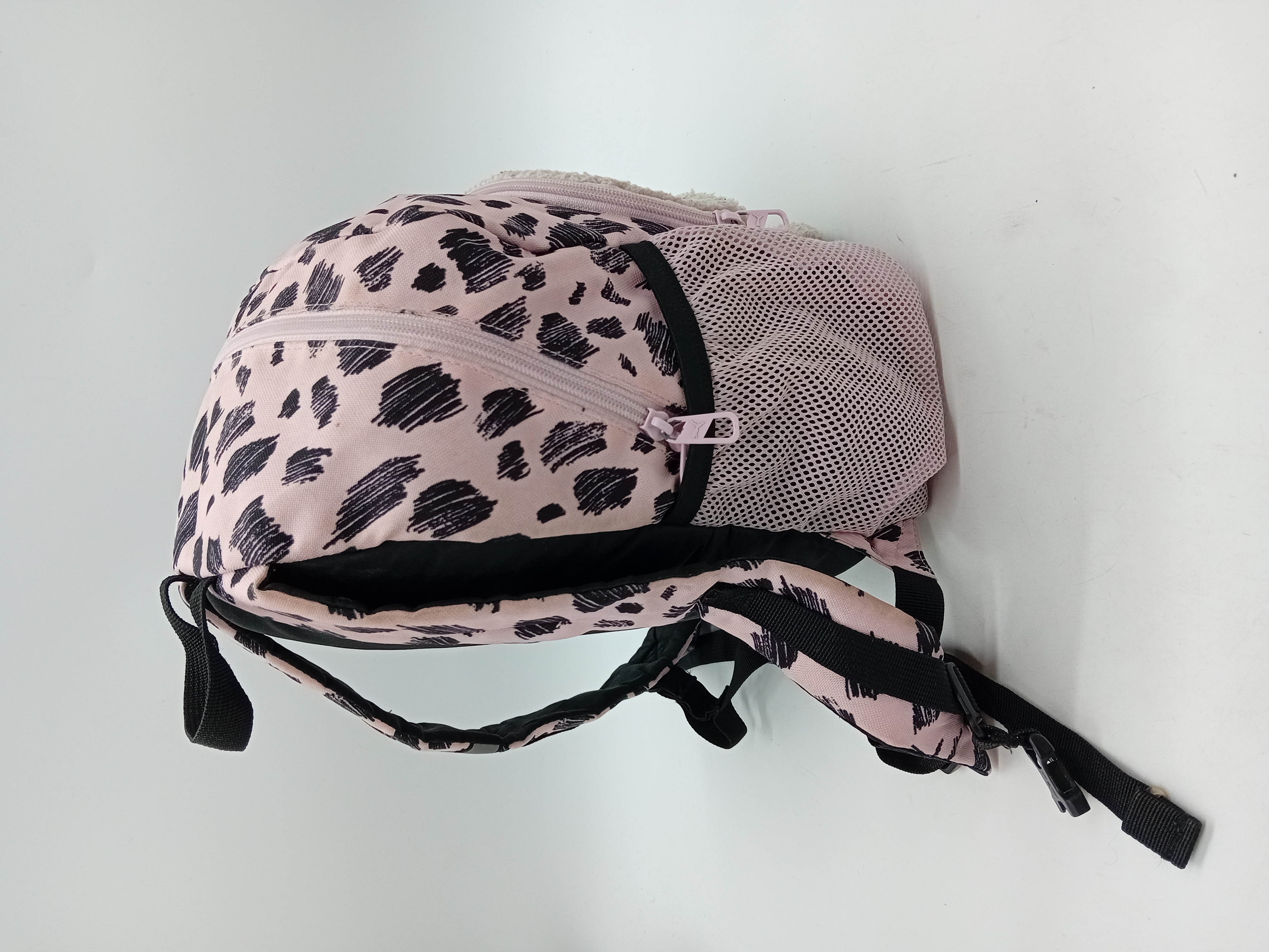 Sac à dos Puma rose motif léopard et chat
