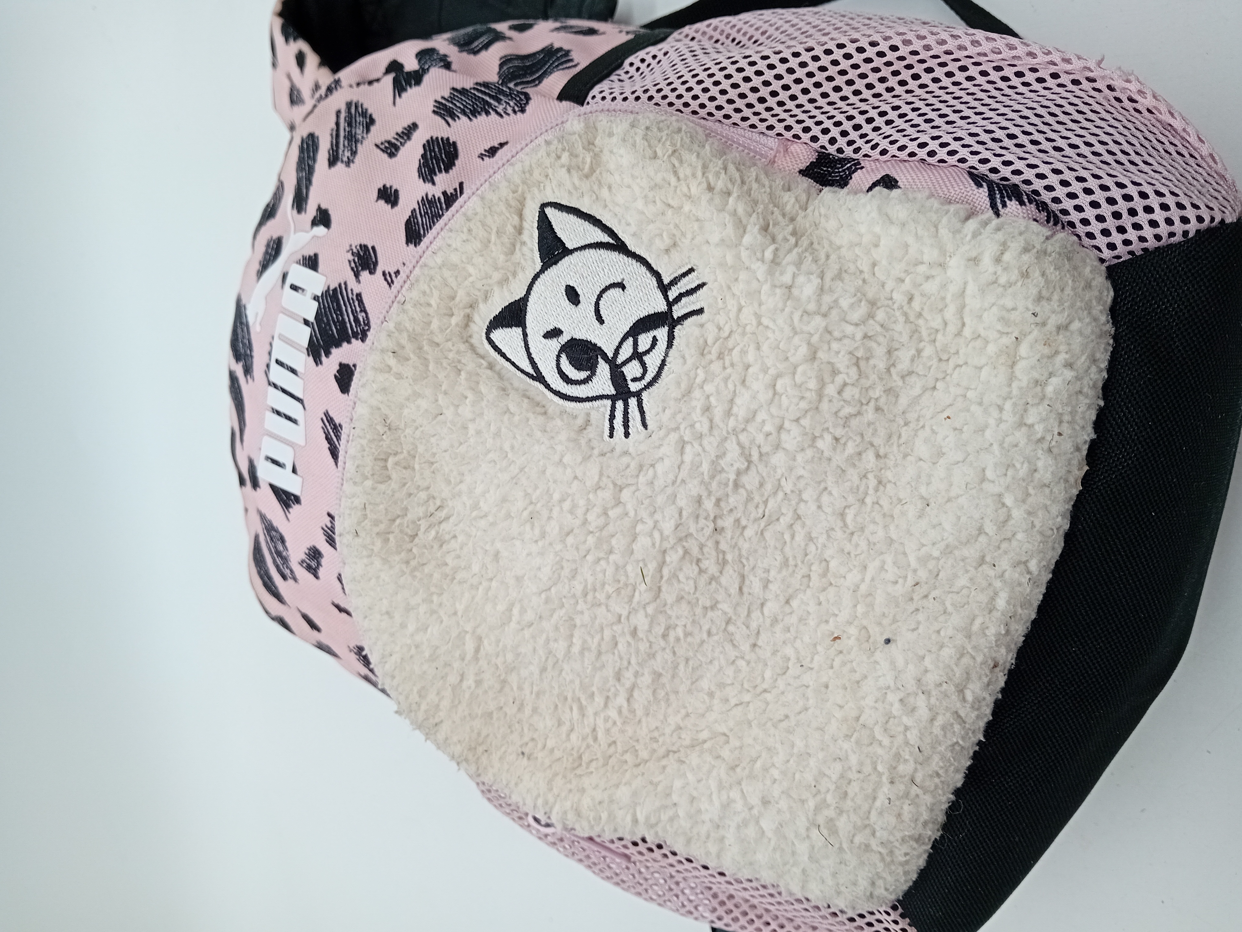 Sac à dos Puma rose motif léopard et chat