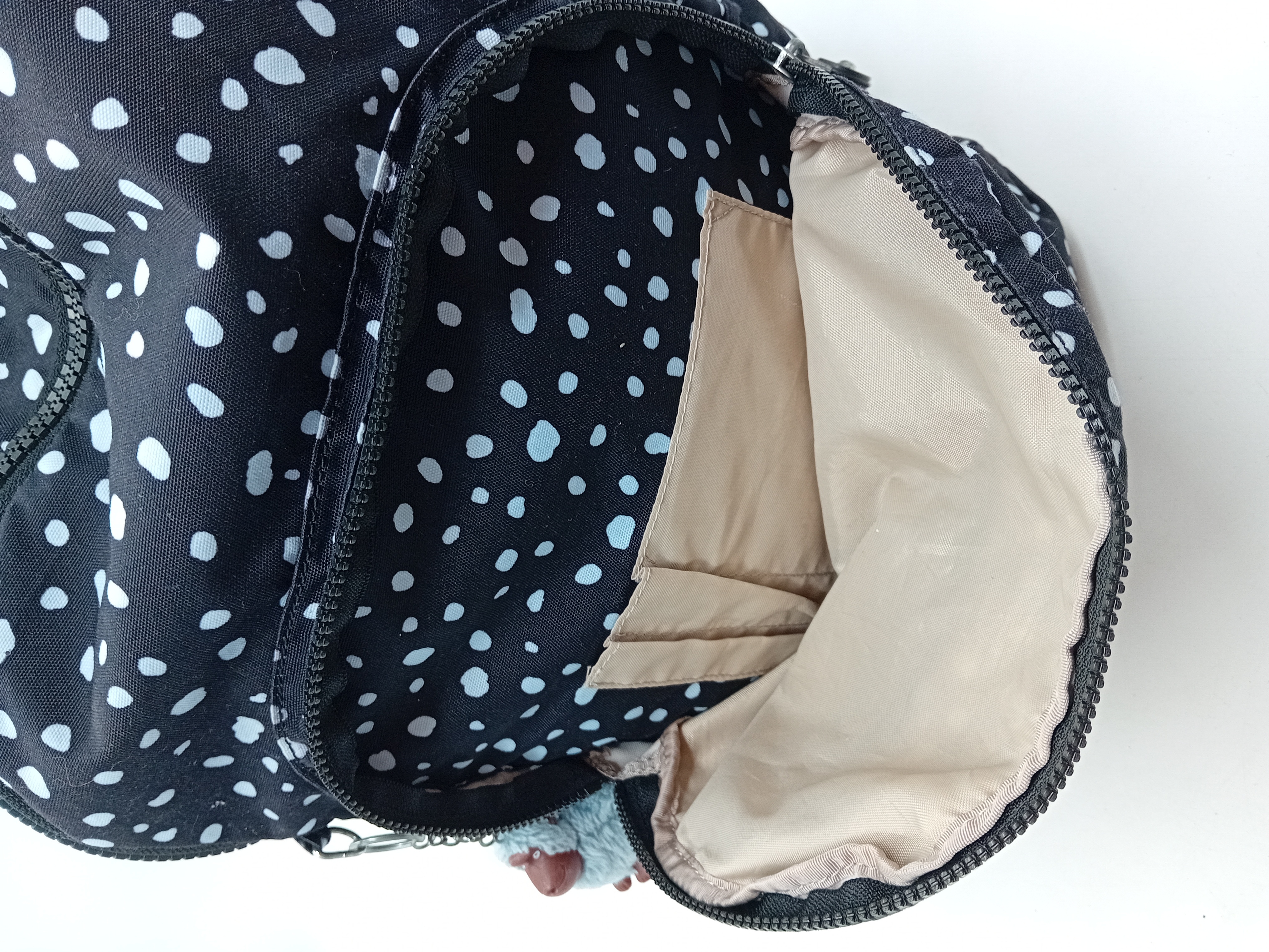 Sac à dos Kipling à pois noirs et blancs