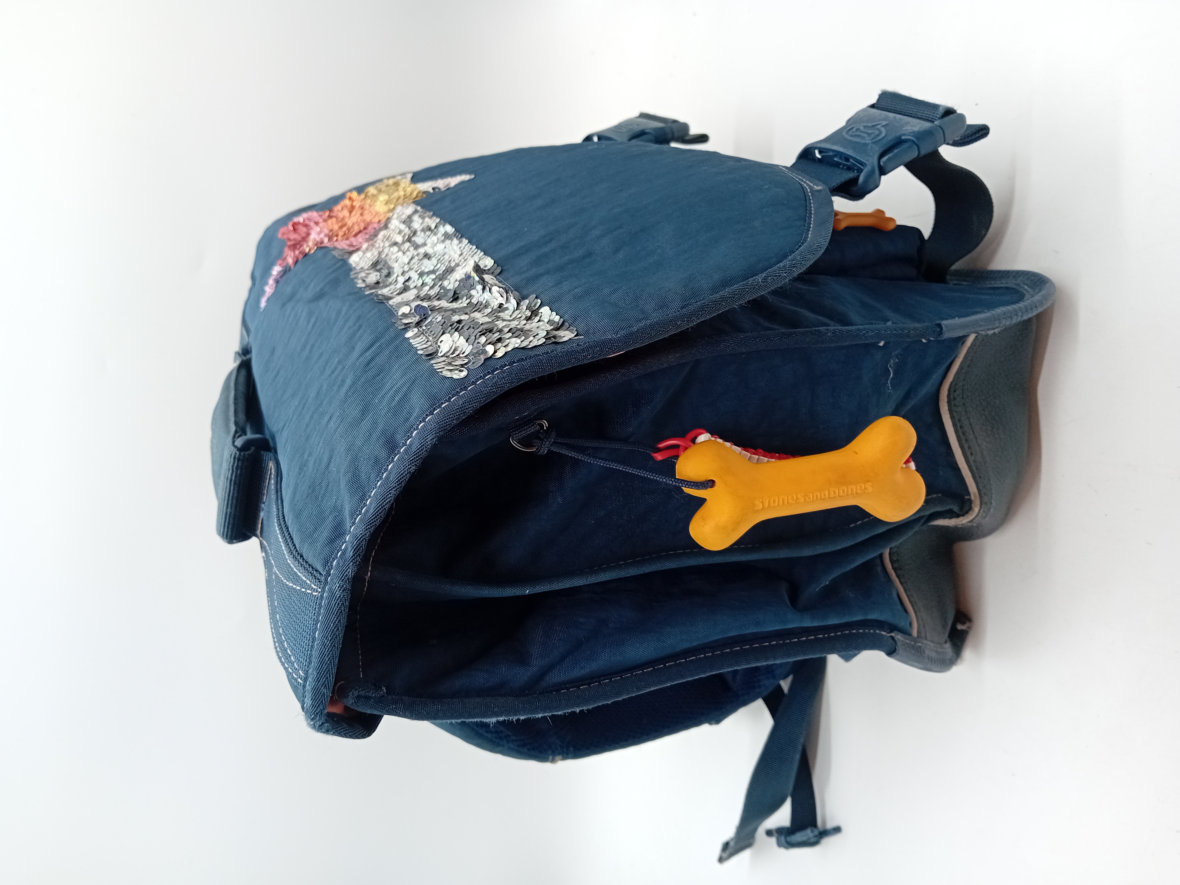 Sac d'école bleu à paillettes Stones and Bones