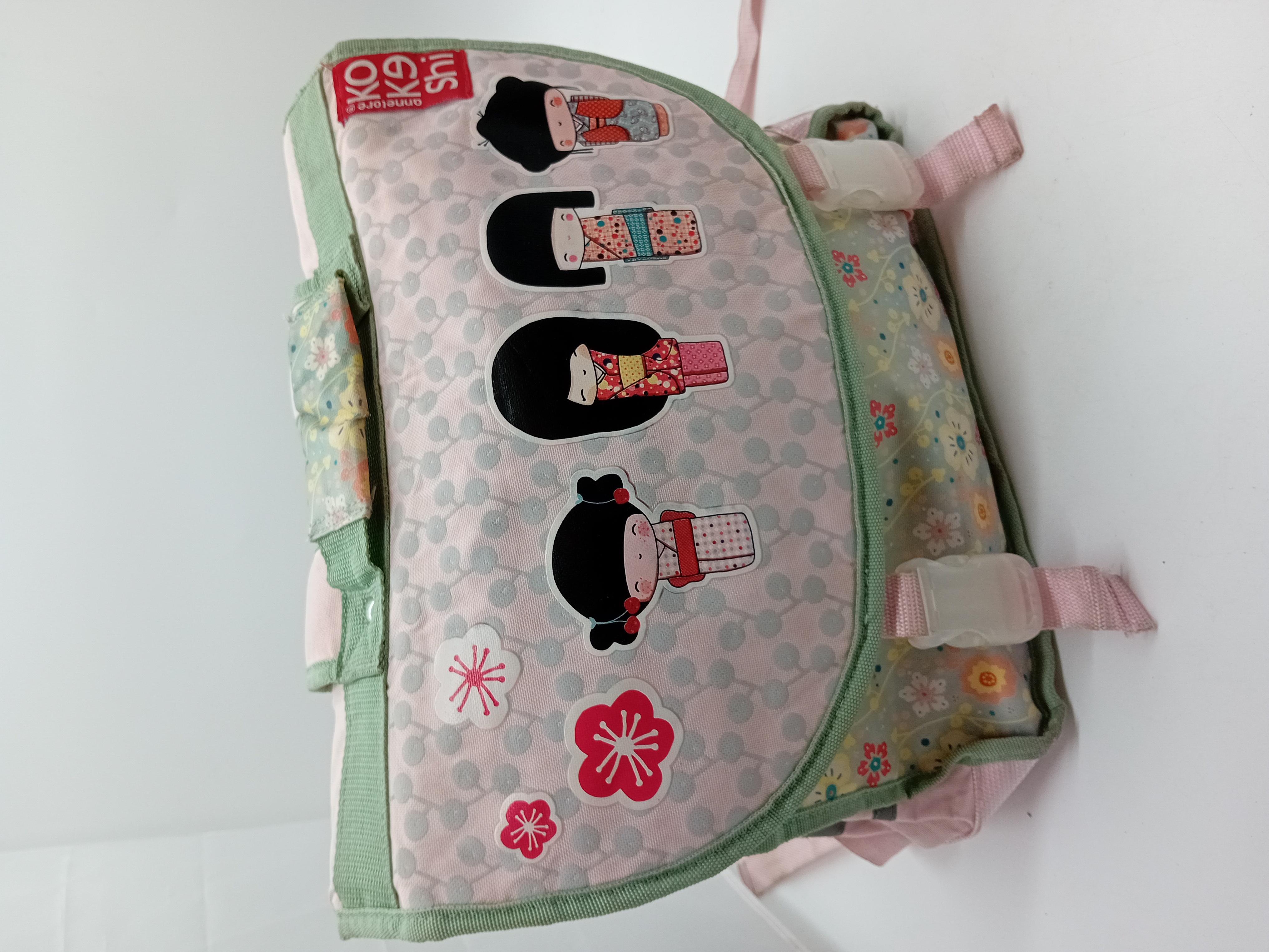 Sac À Dos Kokeshi Rose Et Vert