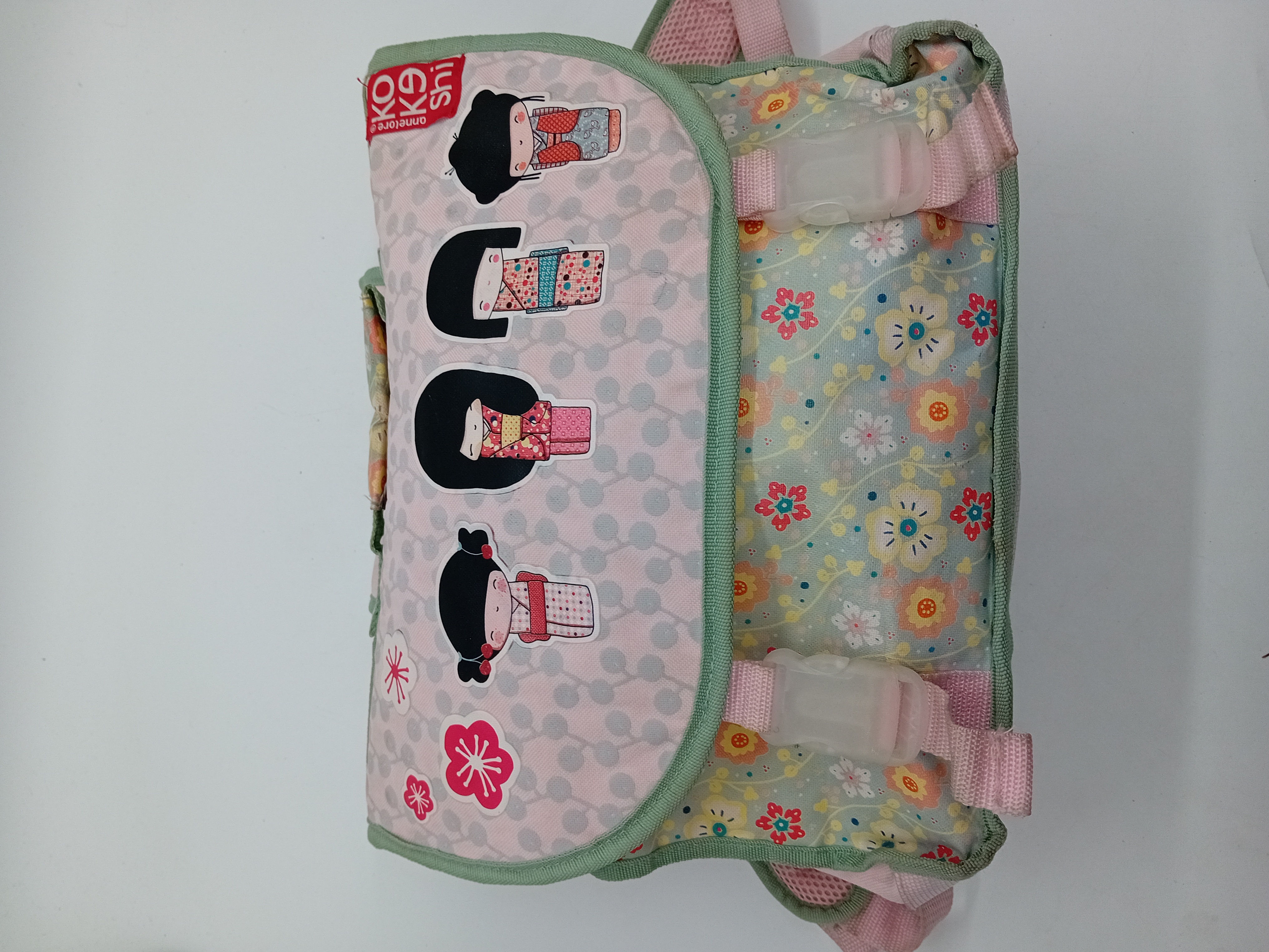 Sac À Dos Kokeshi Rose Et Vert