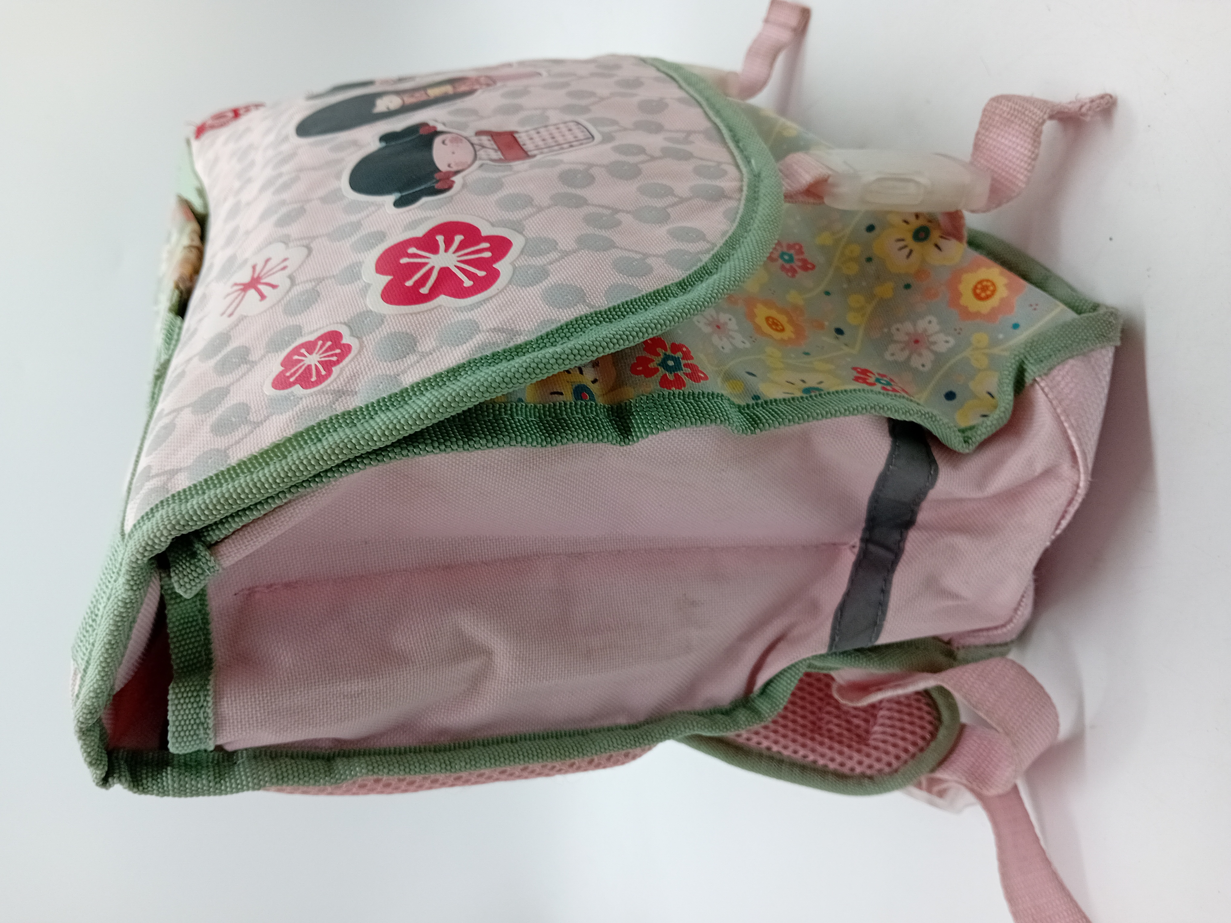 Sac À Dos Kokeshi Rose Et Vert