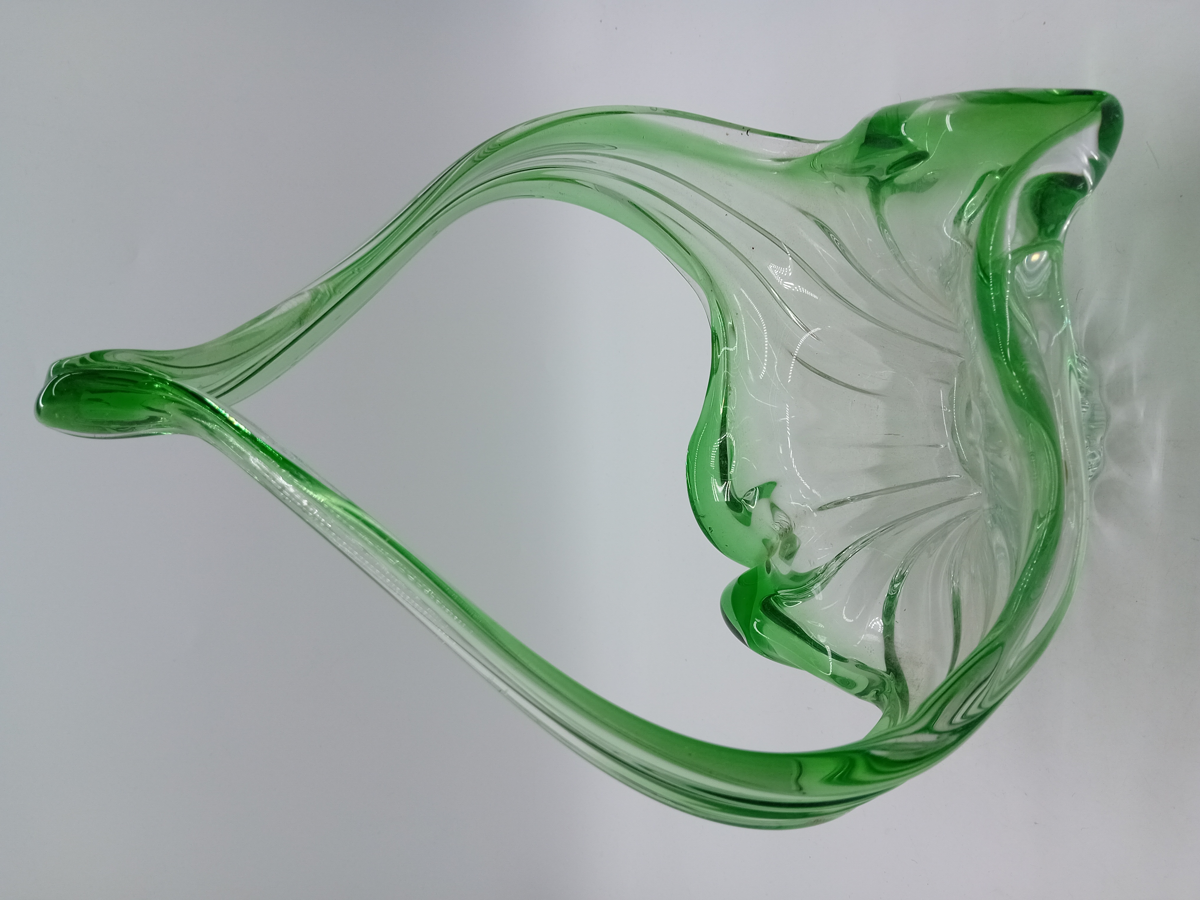 Panier Centre De Table Vintage Verre Vert