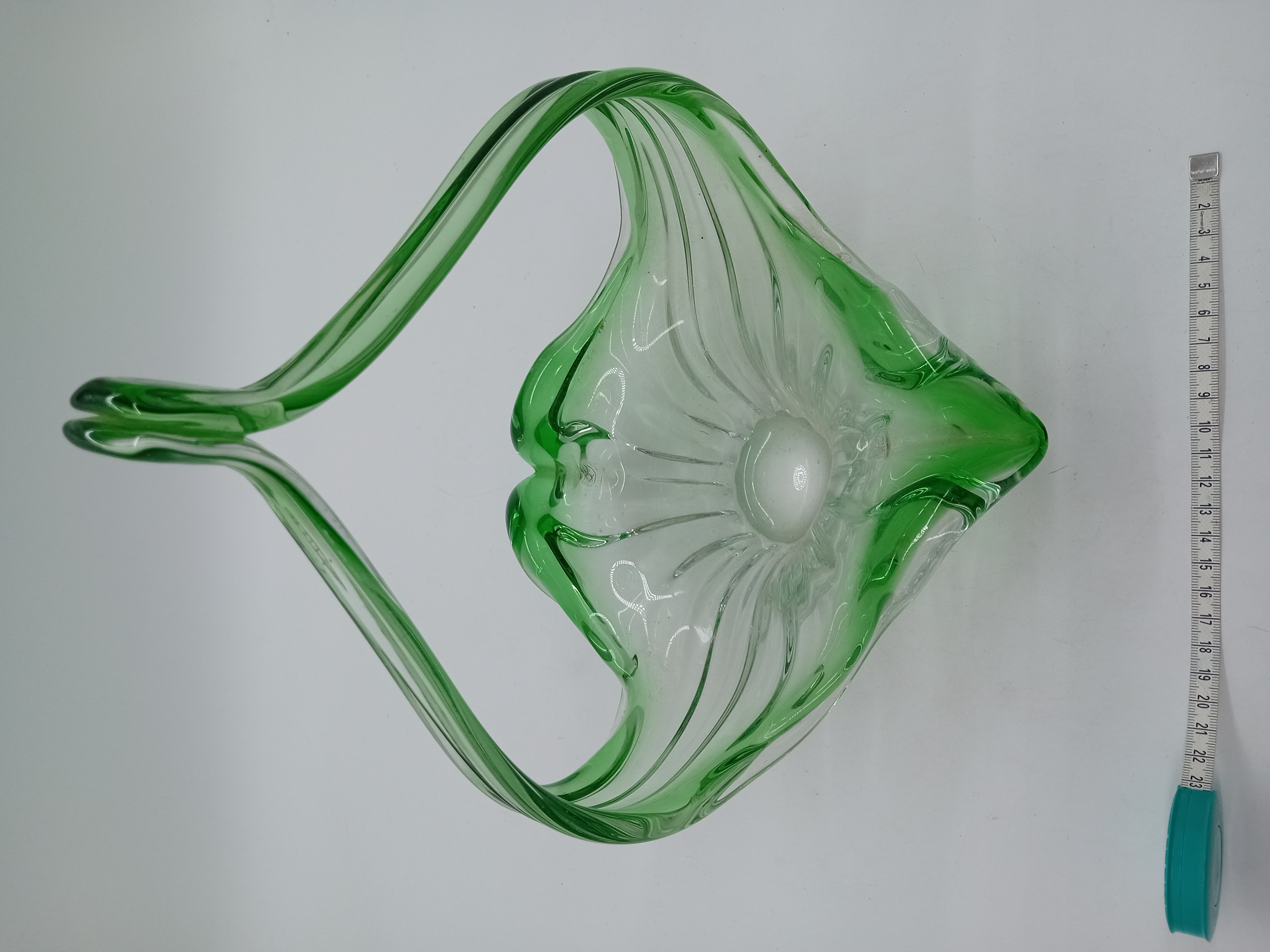 Panier Centre De Table Vintage Verre Vert