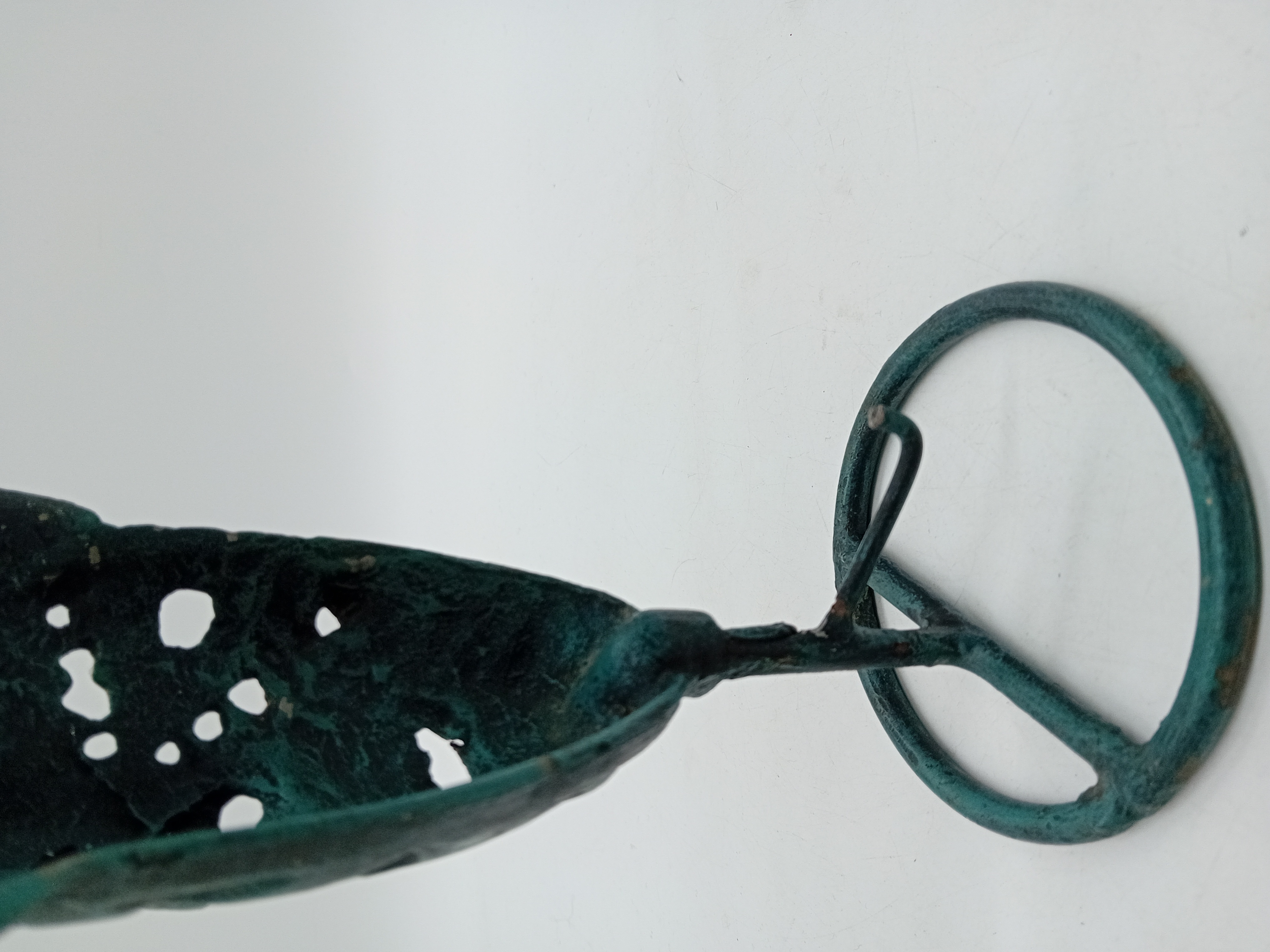 Masque Africain Décoratif En Bronze Patiné Vert