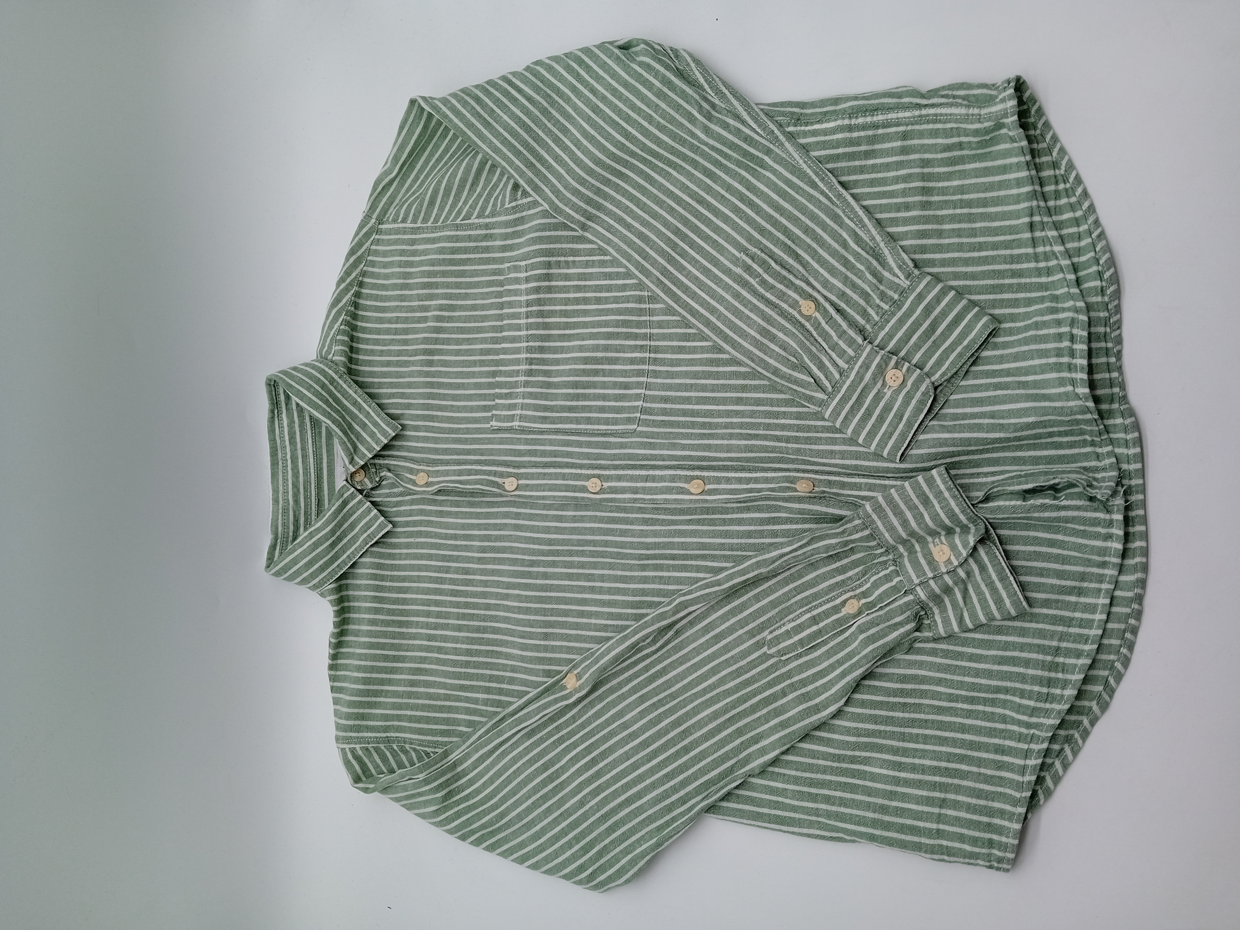 Chemise Rayee Verte Et Blanche Zara