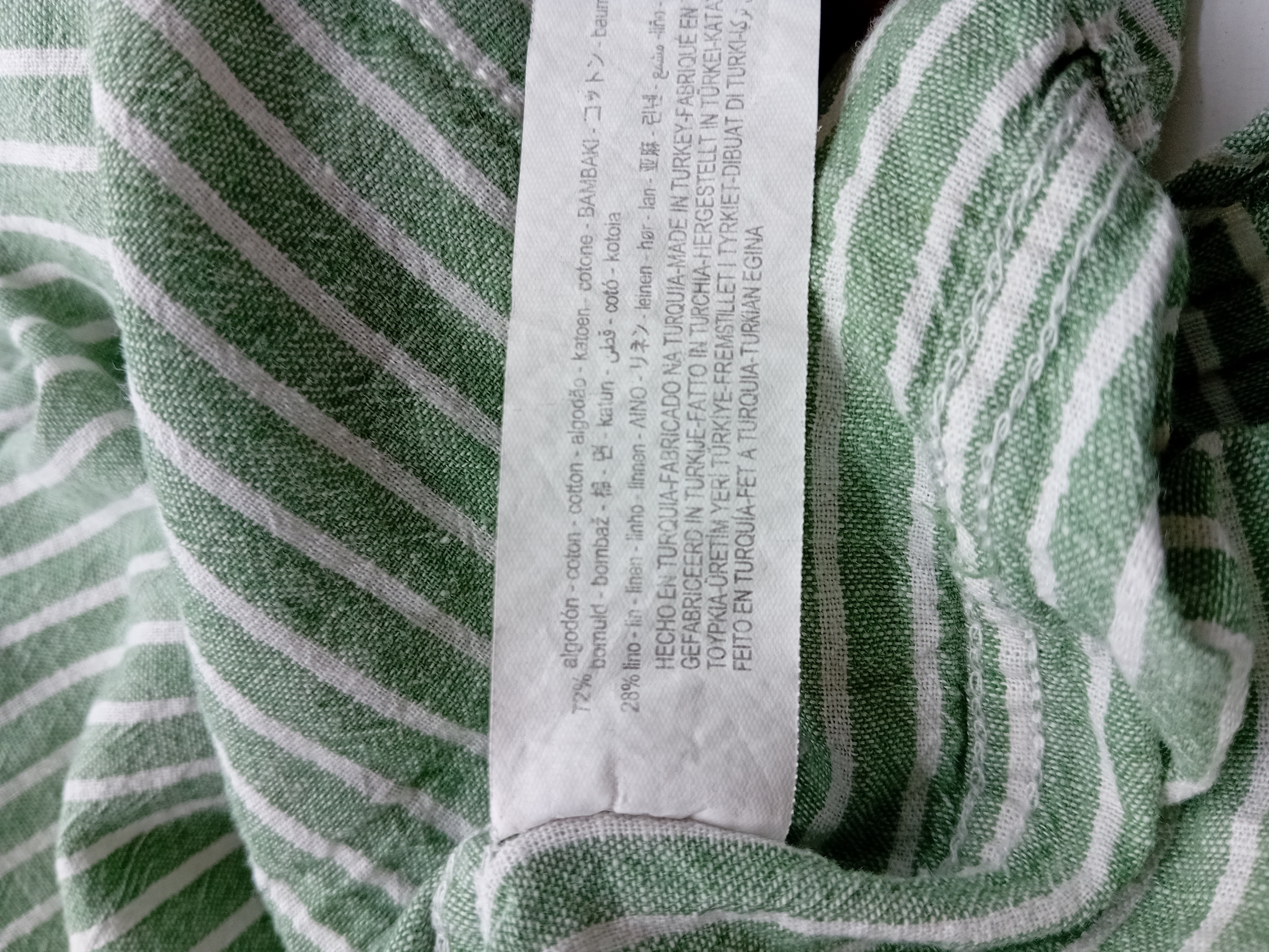 Chemise Rayee Verte Et Blanche Zara