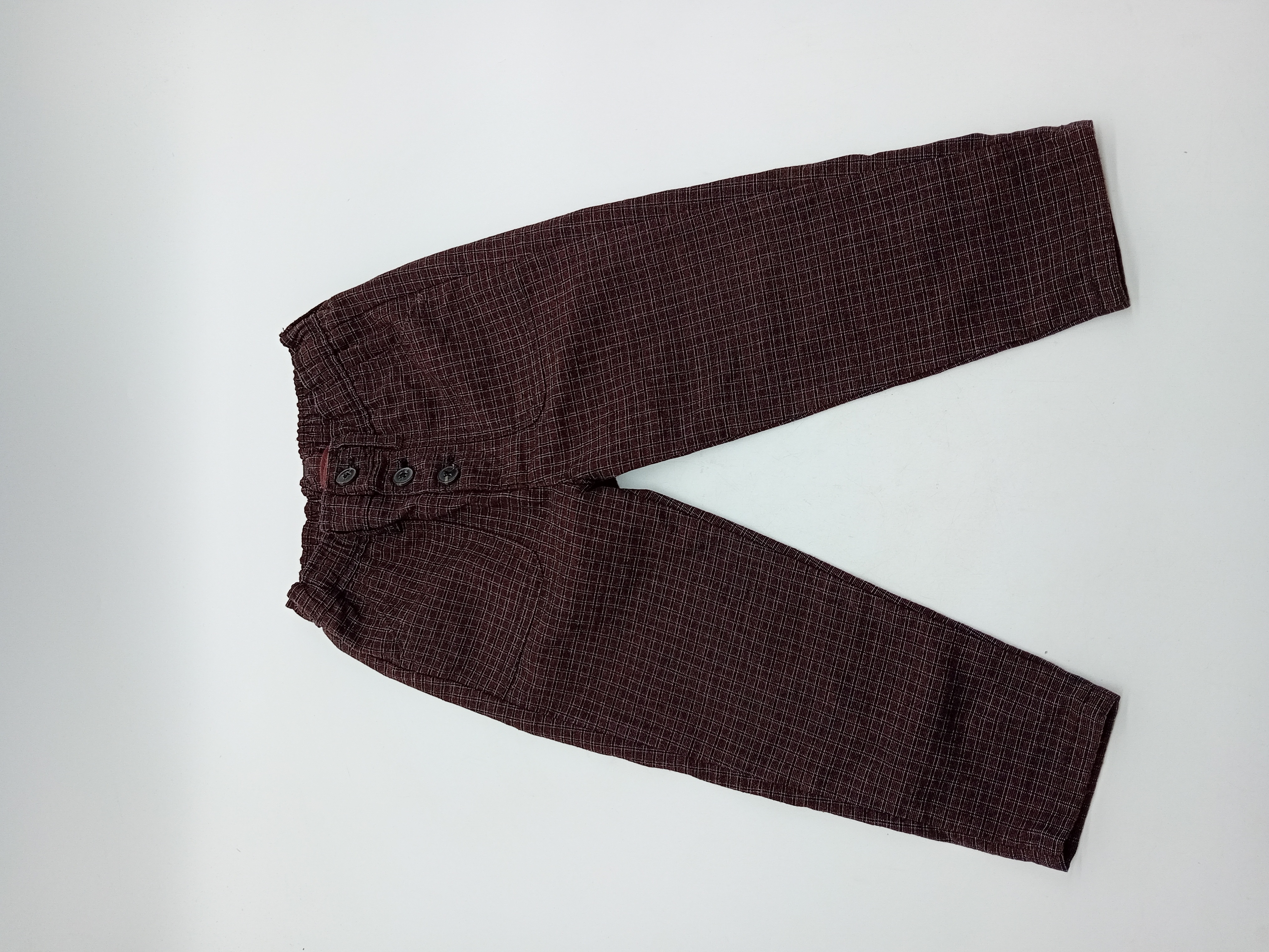 Pantalon À Carreaux Bordeaux Et Gris Zara