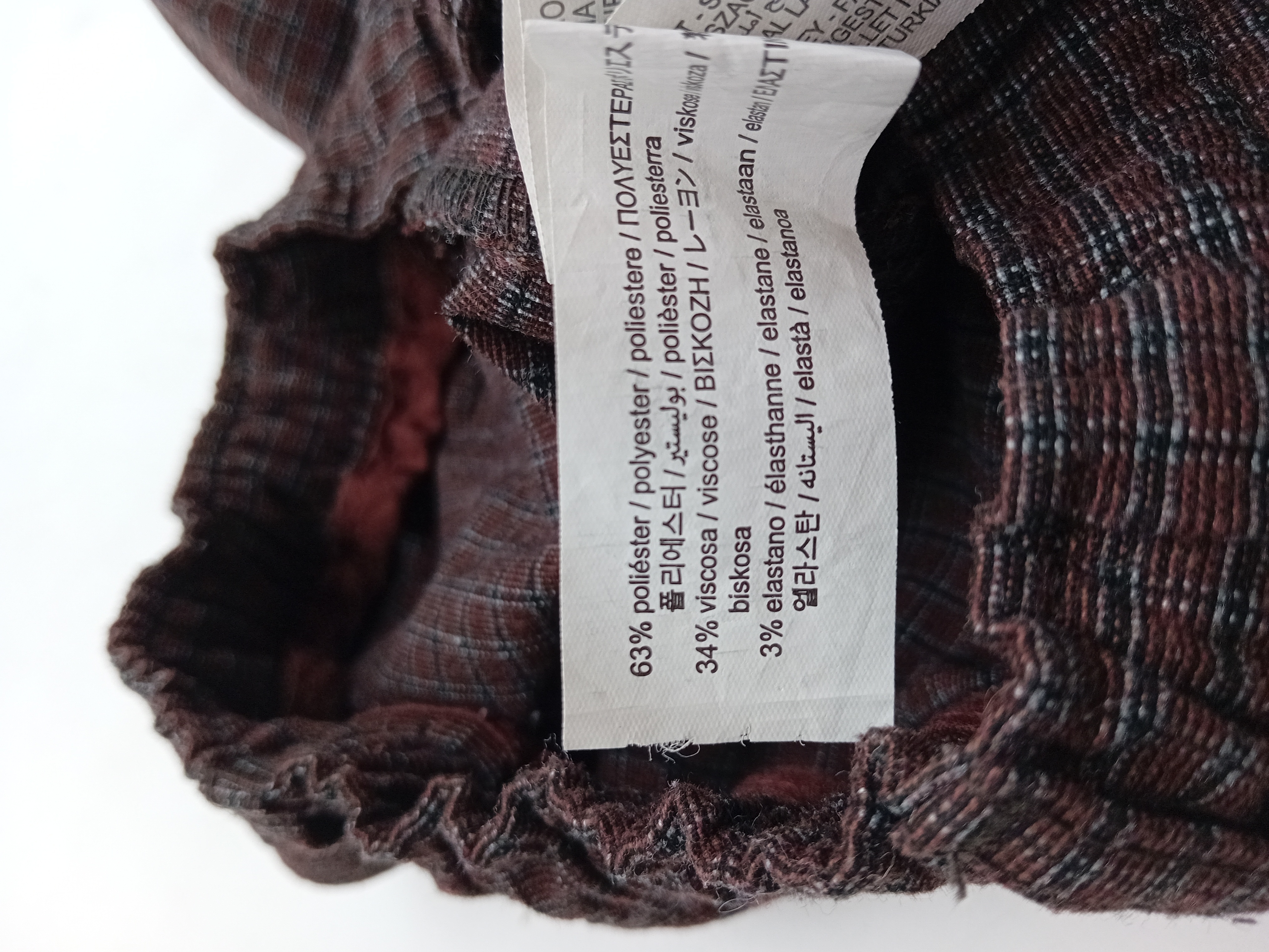 Pantalon À Carreaux Bordeaux Et Gris Zara