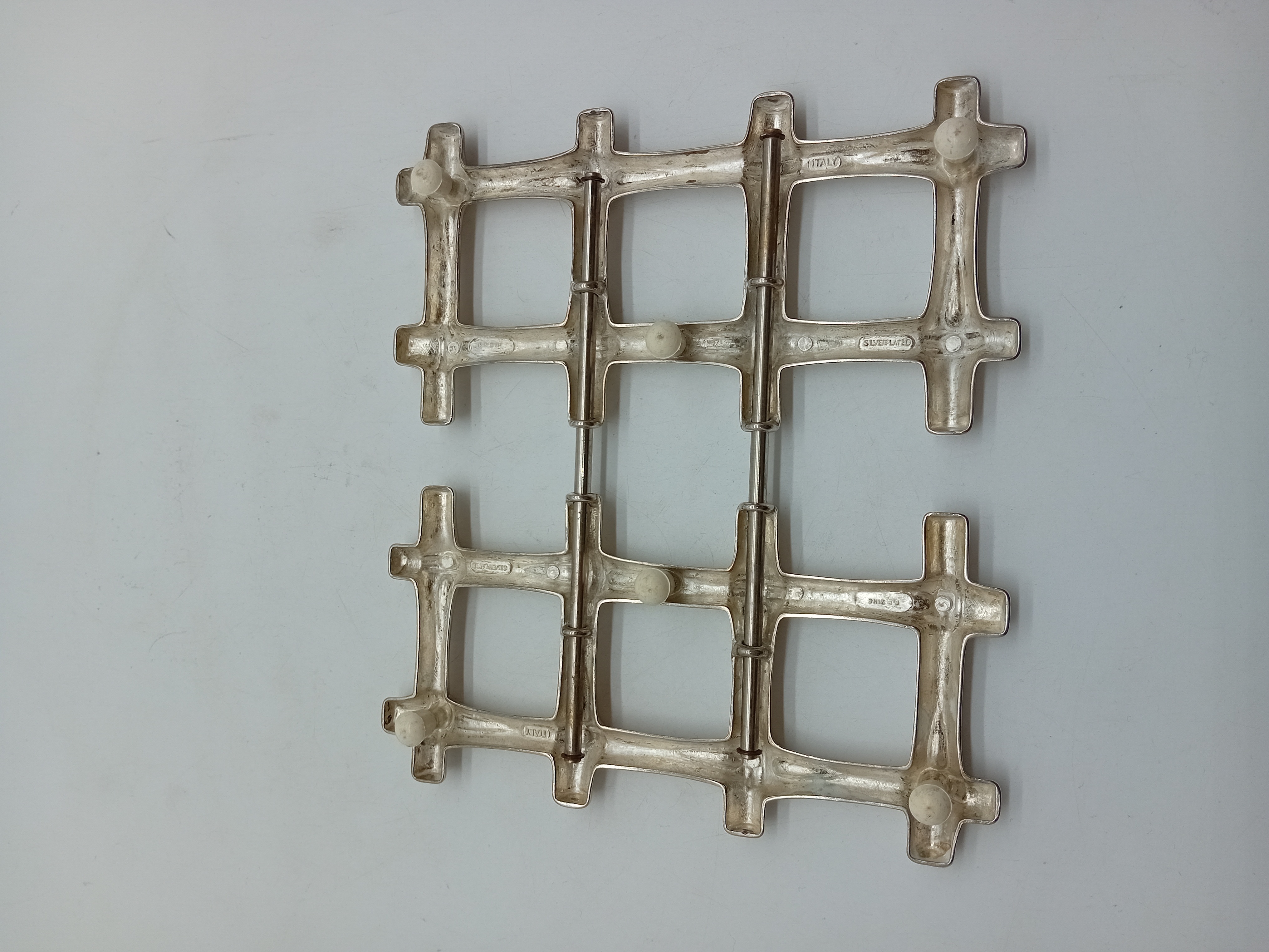 Dessous De Plat Extensible Metal Argente Bambou