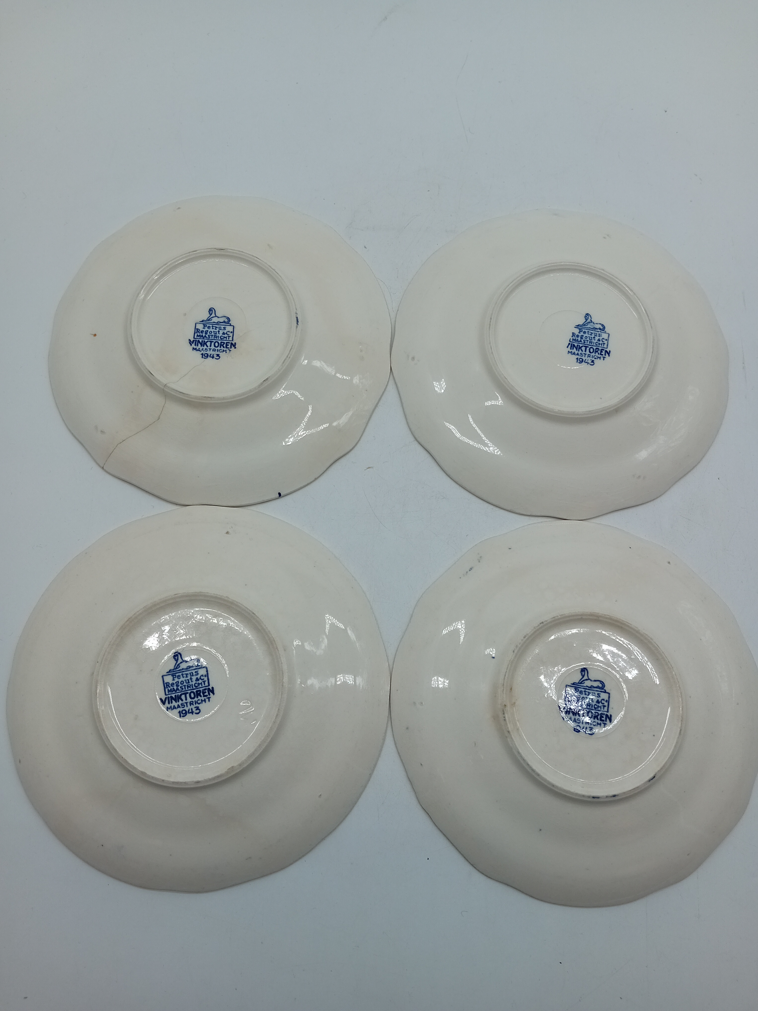 Lot De 11 Assiettes Vintage Petrus Regout & Co Vinktoren Maastricht