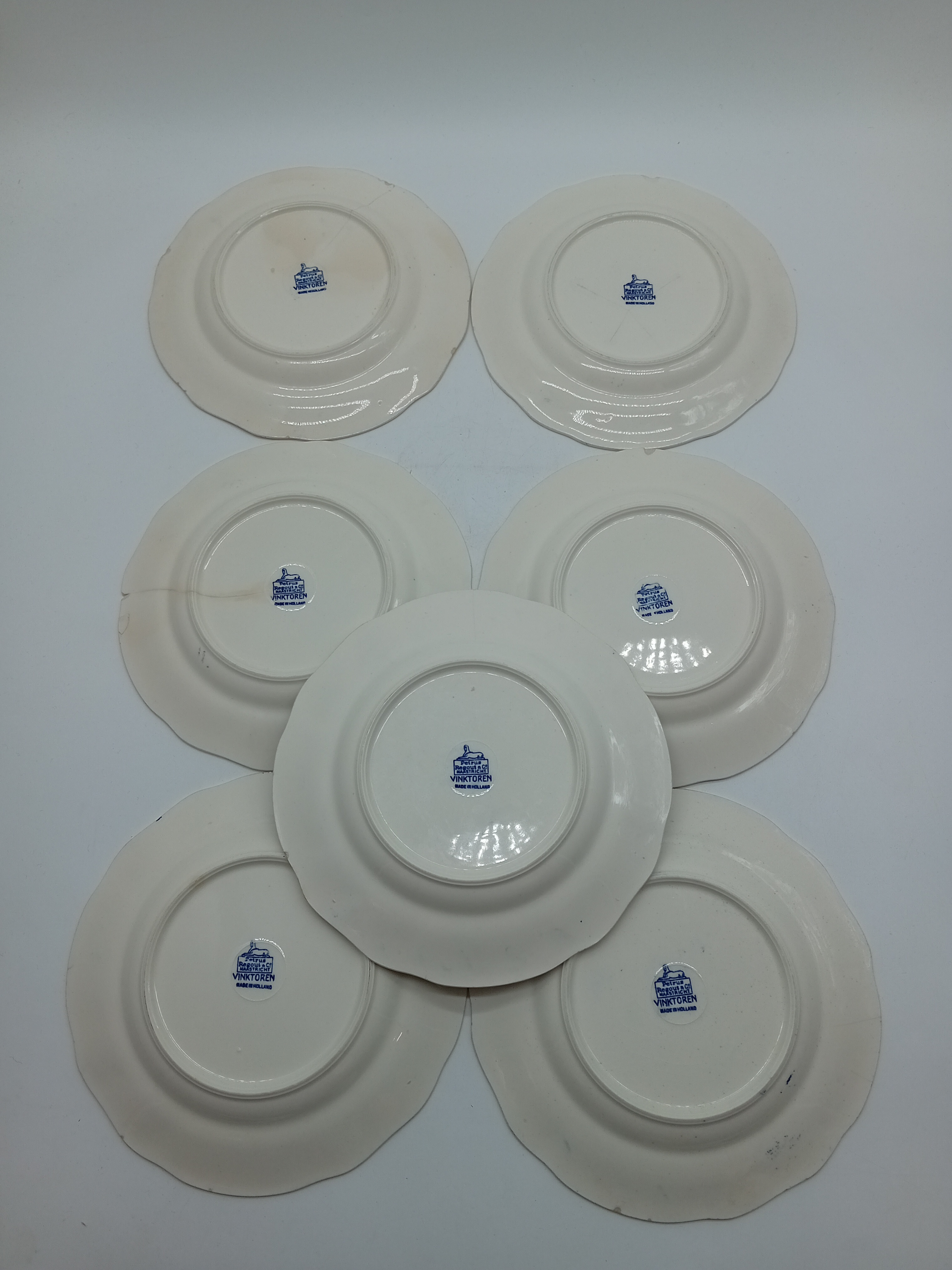 Lot De 11 Assiettes Vintage Petrus Regout & Co Vinktoren Maastricht