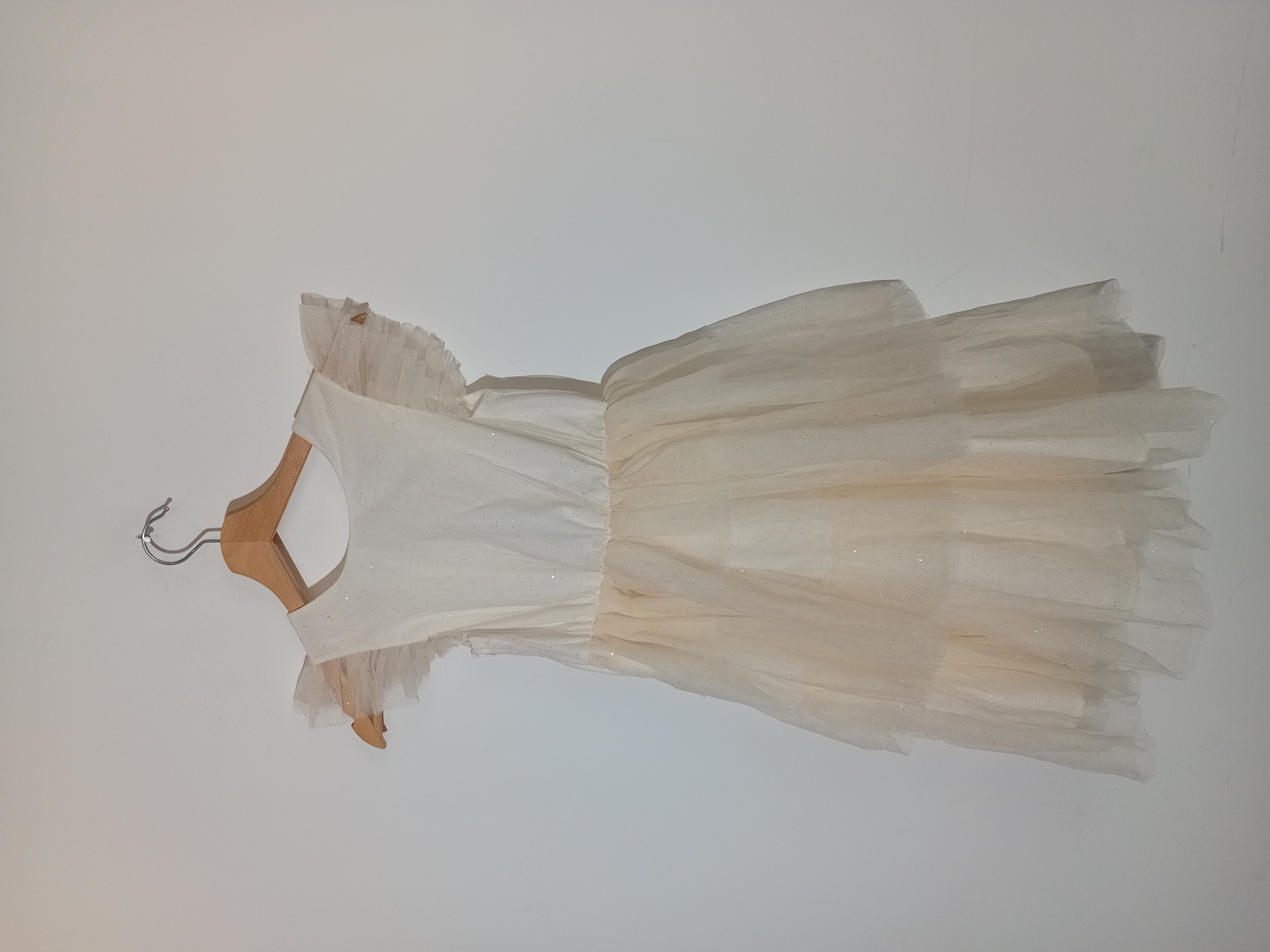 Robe De Ceremonie Tulle Paillete Blanc Casse 8 Ans