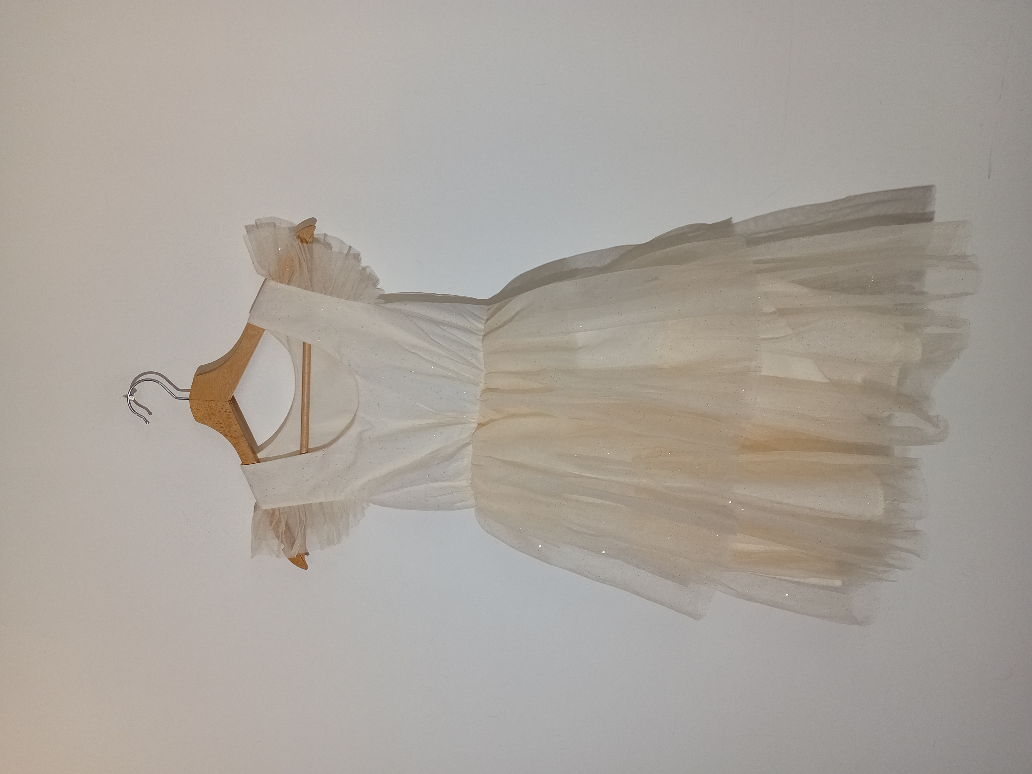 Robe De Ceremonie Tulle Paillete Blanc Casse 8 Ans