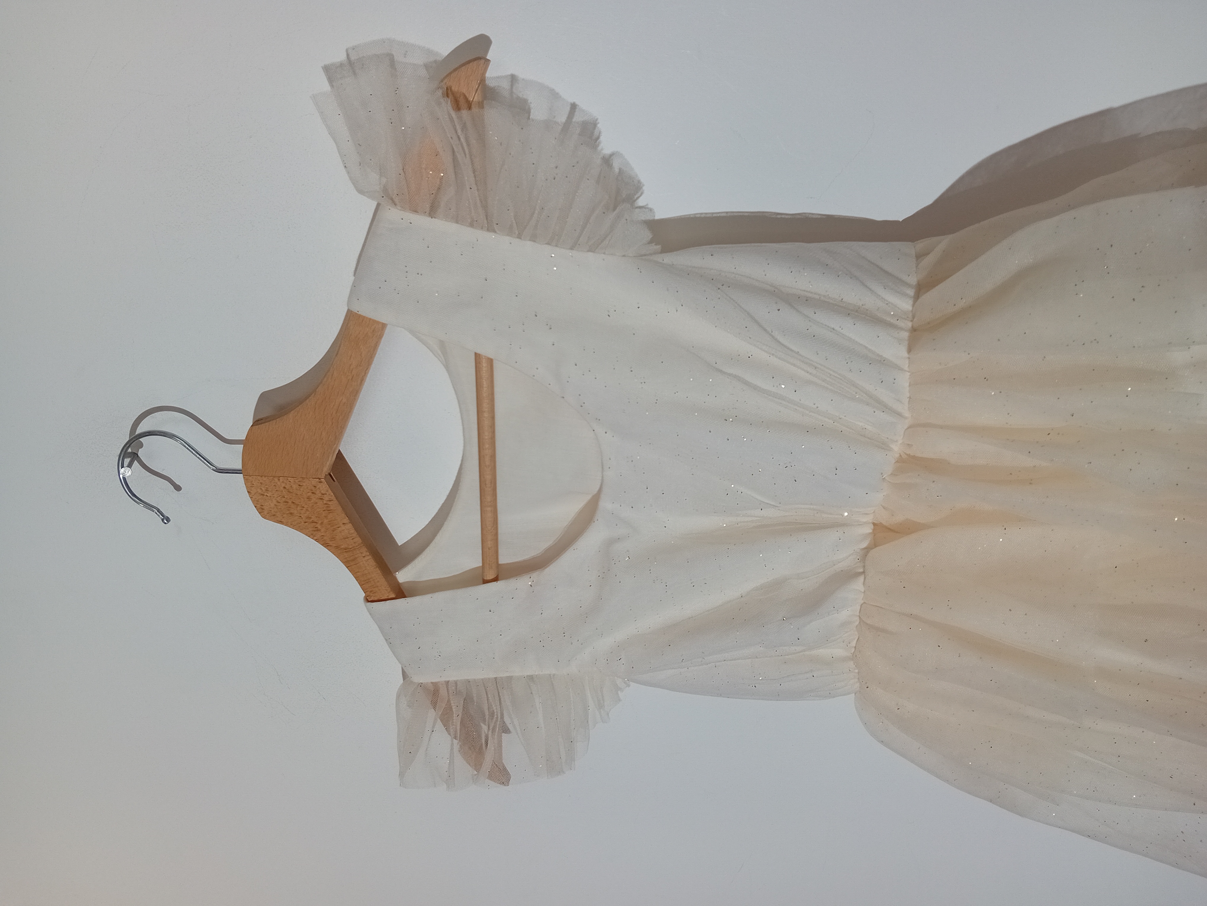 Robe De Ceremonie Tulle Paillete Blanc Casse 8 Ans