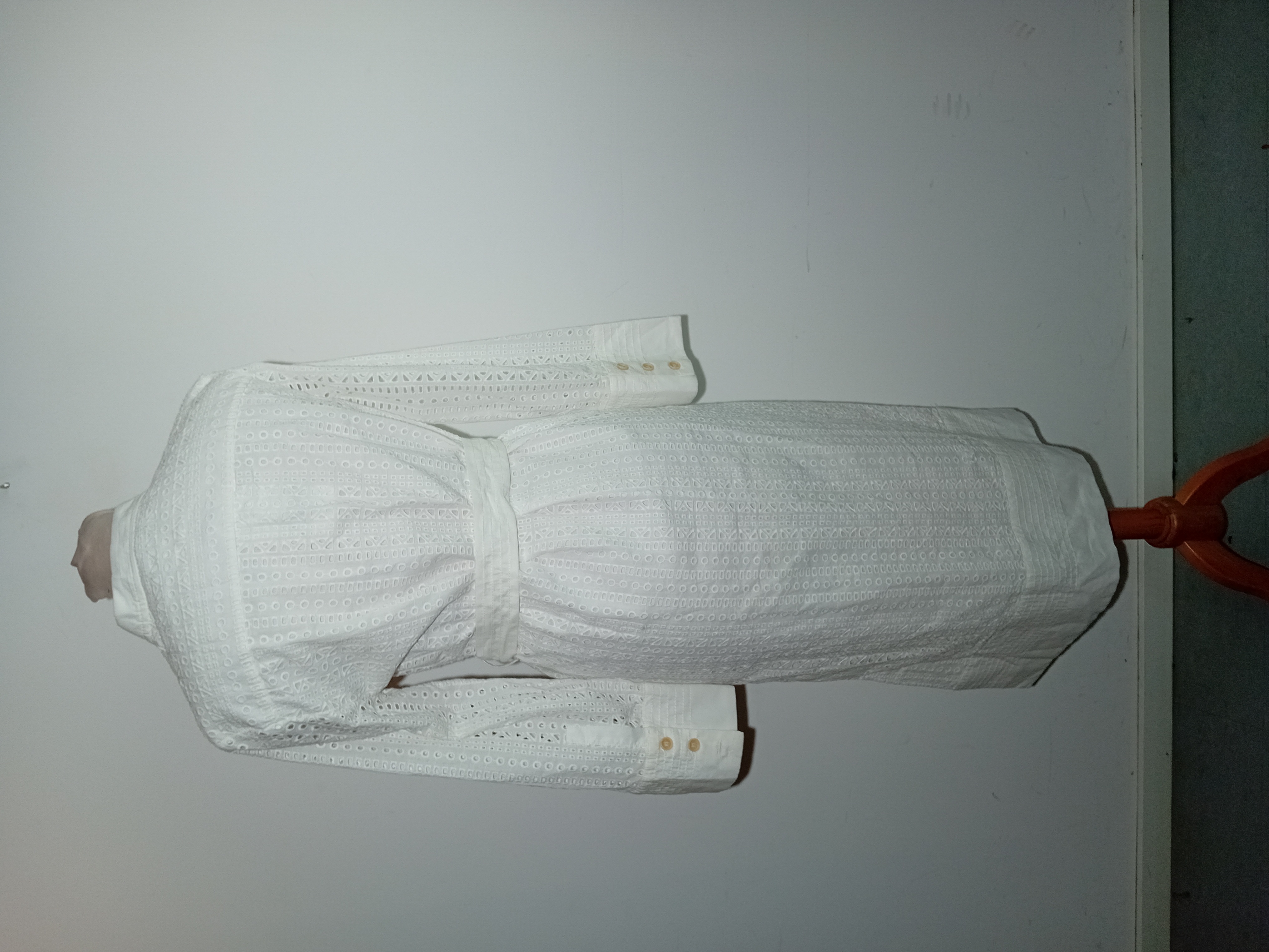 Robe Longue Zara Blanche Broderie Anglaise