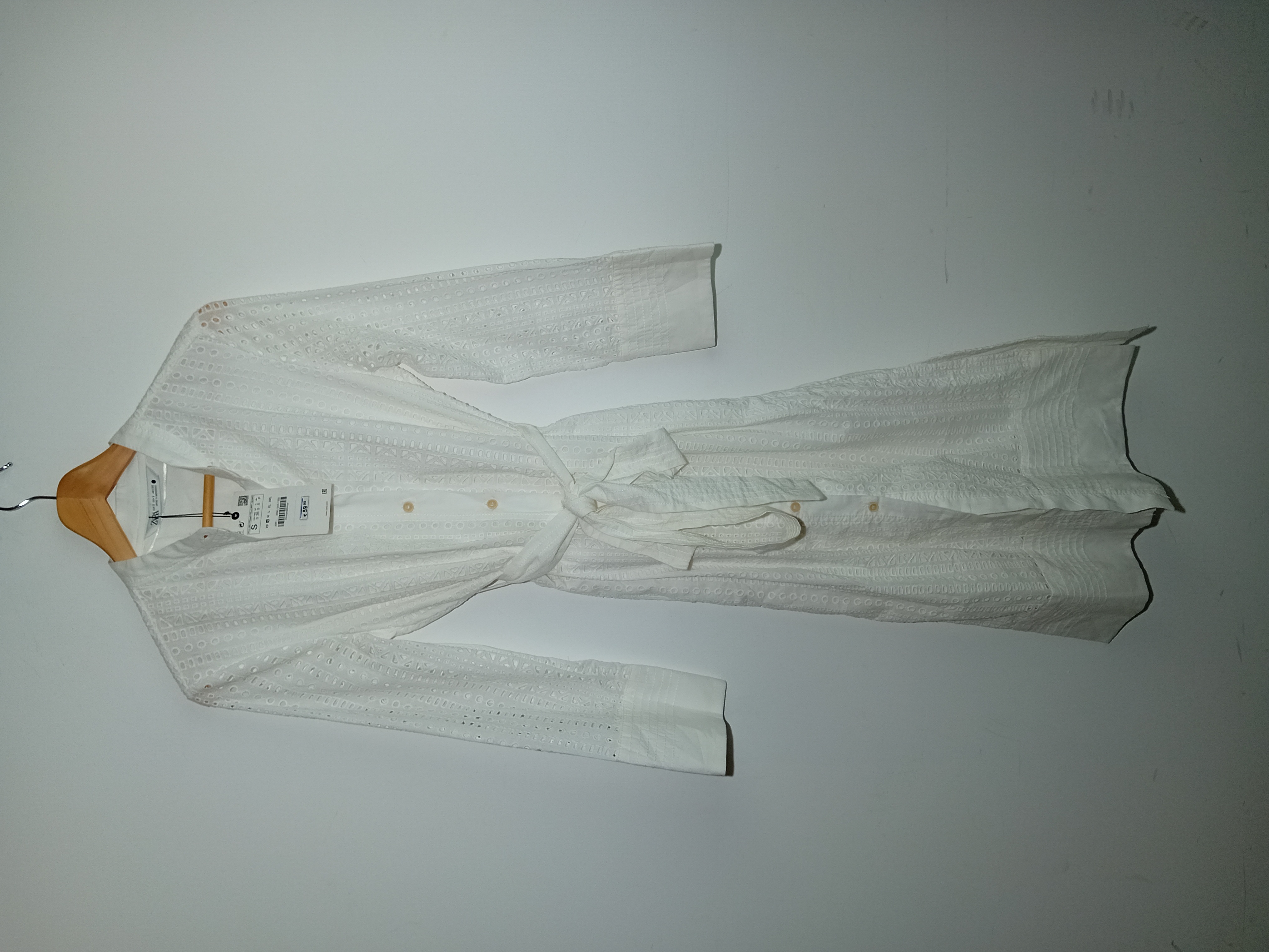 Robe Longue Zara Blanche Broderie Anglaise