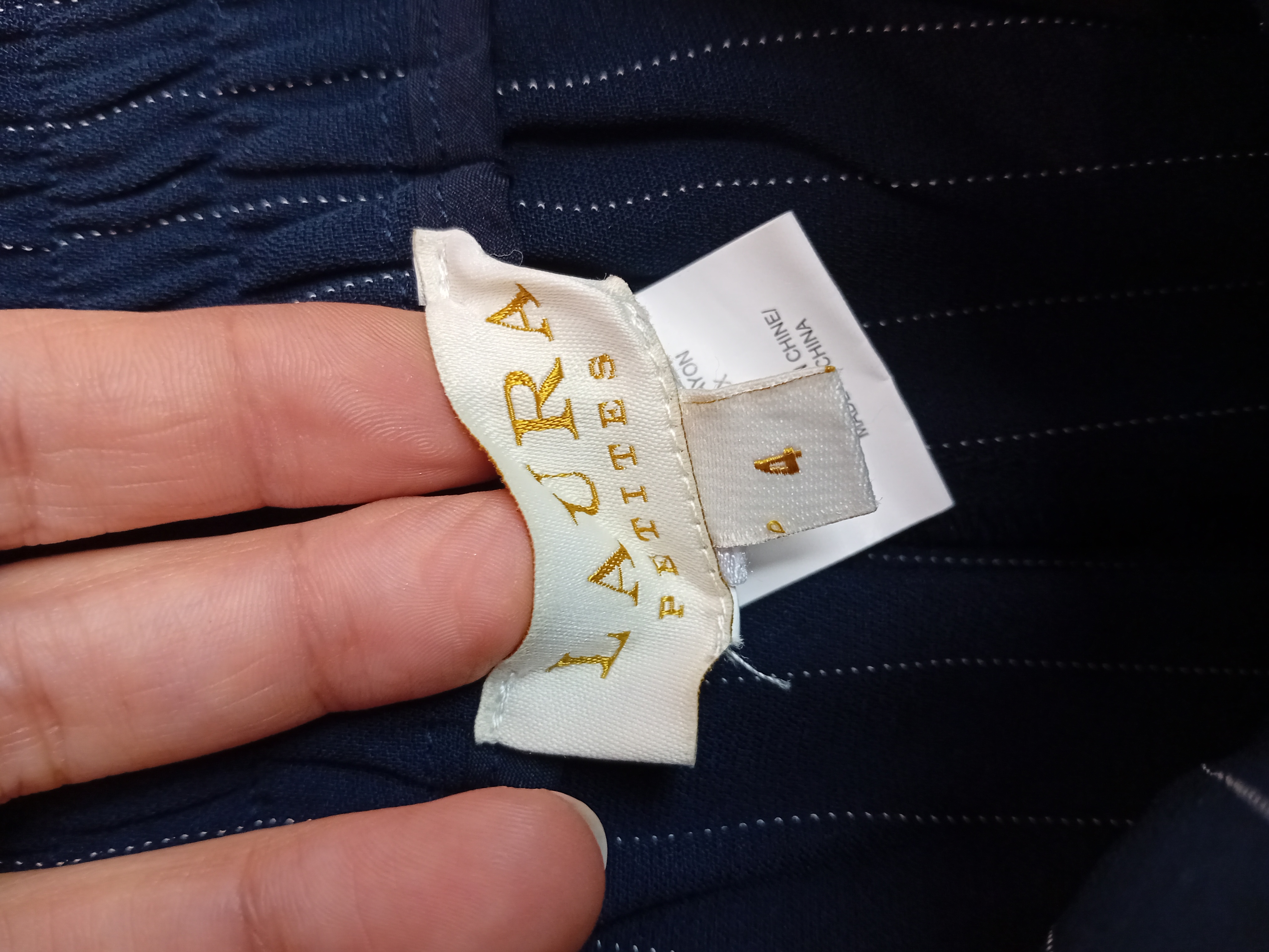 Pantalon Carotte Bleu Marine Rayures Laura Ashley Petits
