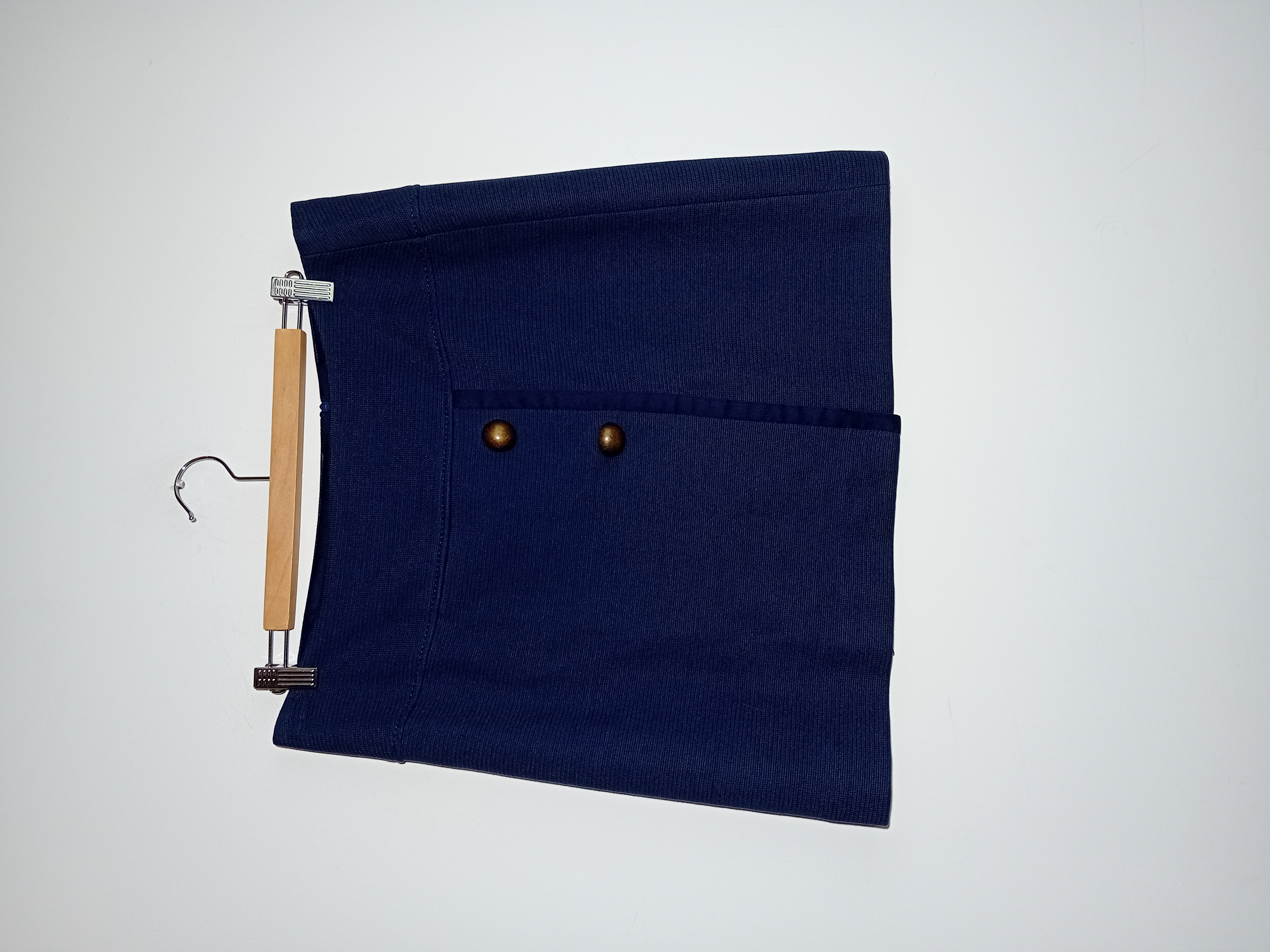 Jupe Courte Bleu Marine Texturée